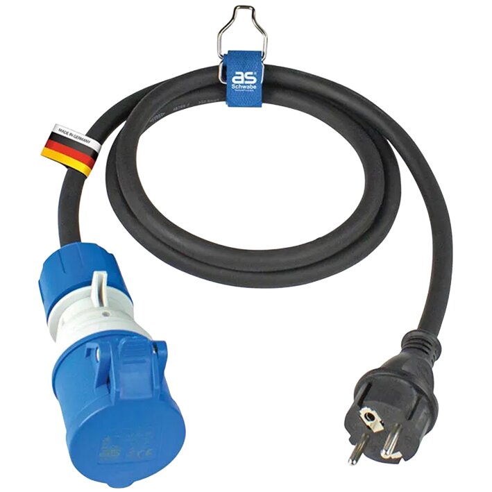 AS Schwabe Kabel przejściowy Schuko/CEE, 1,5 m