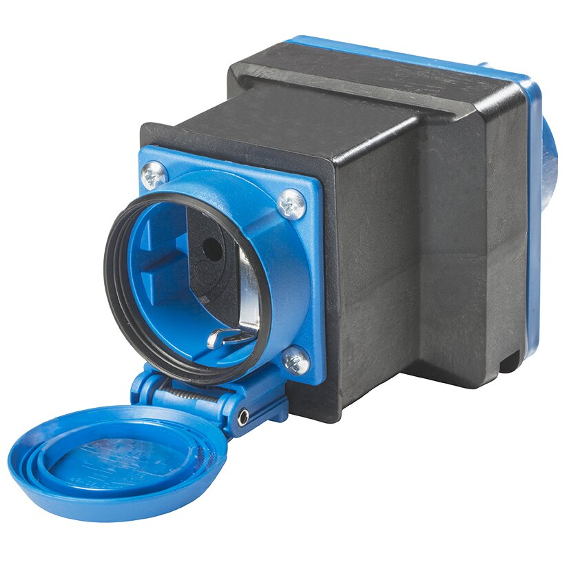 AS Schwabe Adapter Wtyczka Wtyczka CEE + Gniazdo Schuko czarno/niebieskie