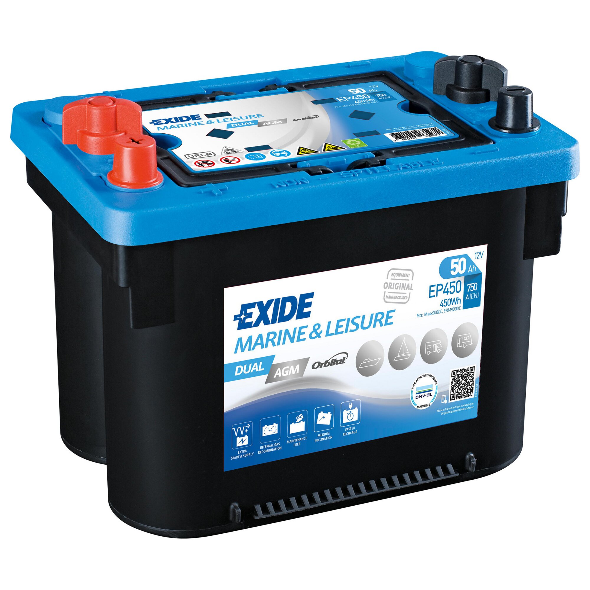 EXIDE Akumulator Podwójny AGM, 50 Ah