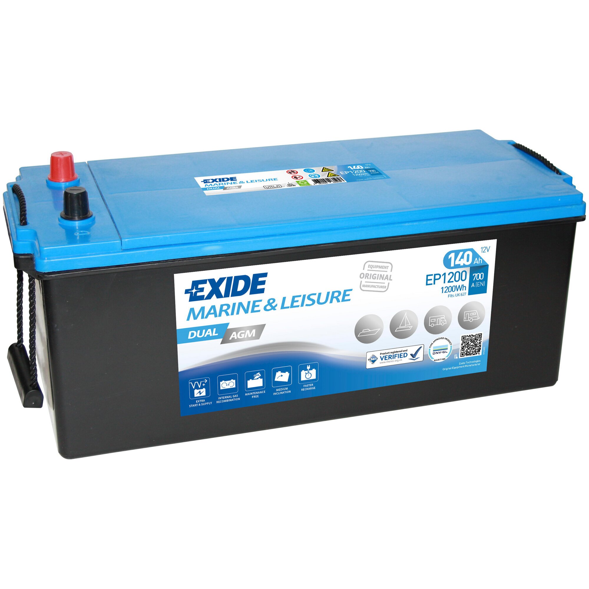 EXIDE Akumulator Podwójny AGM, 140 Ah