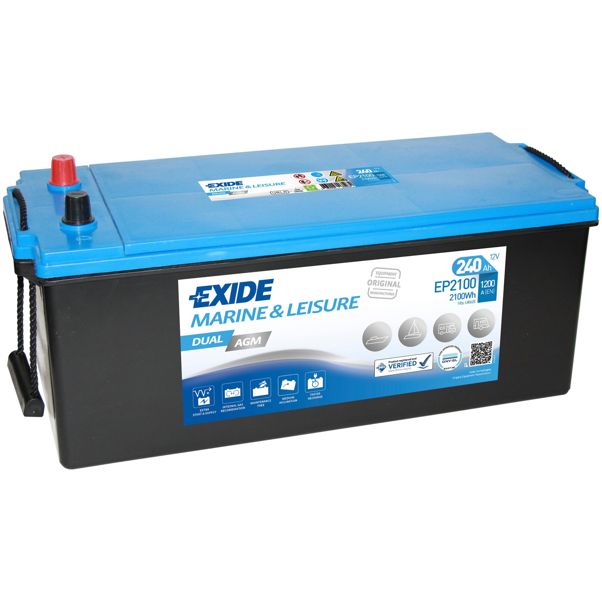 EXIDE Akumulator Podwójny AGM, 240 Ah