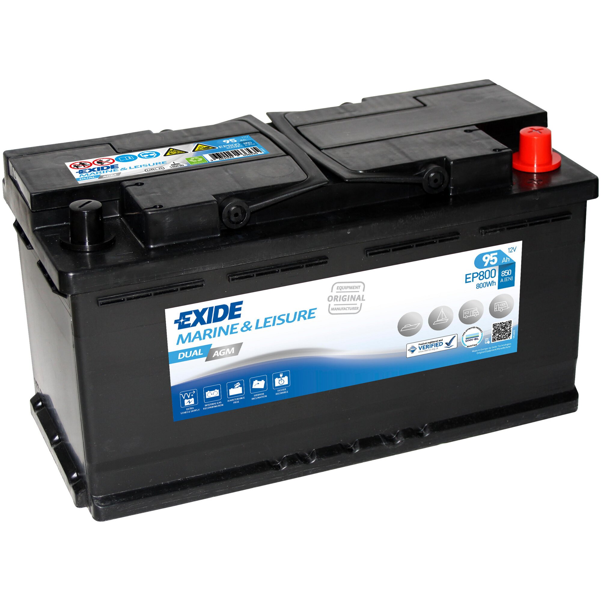 EXIDE Akumulator Podwójny AGM, 92 Ah