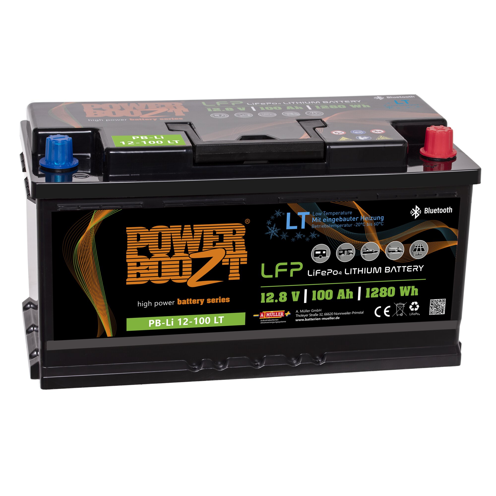 PowerBoozt Akumulator litowy na zimno, 100 Ah