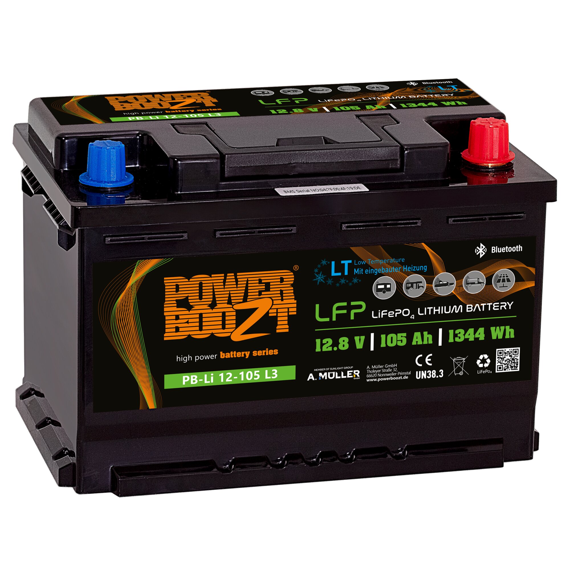 PowerBoozt Akumulator litowy na zimno, 105 Ah