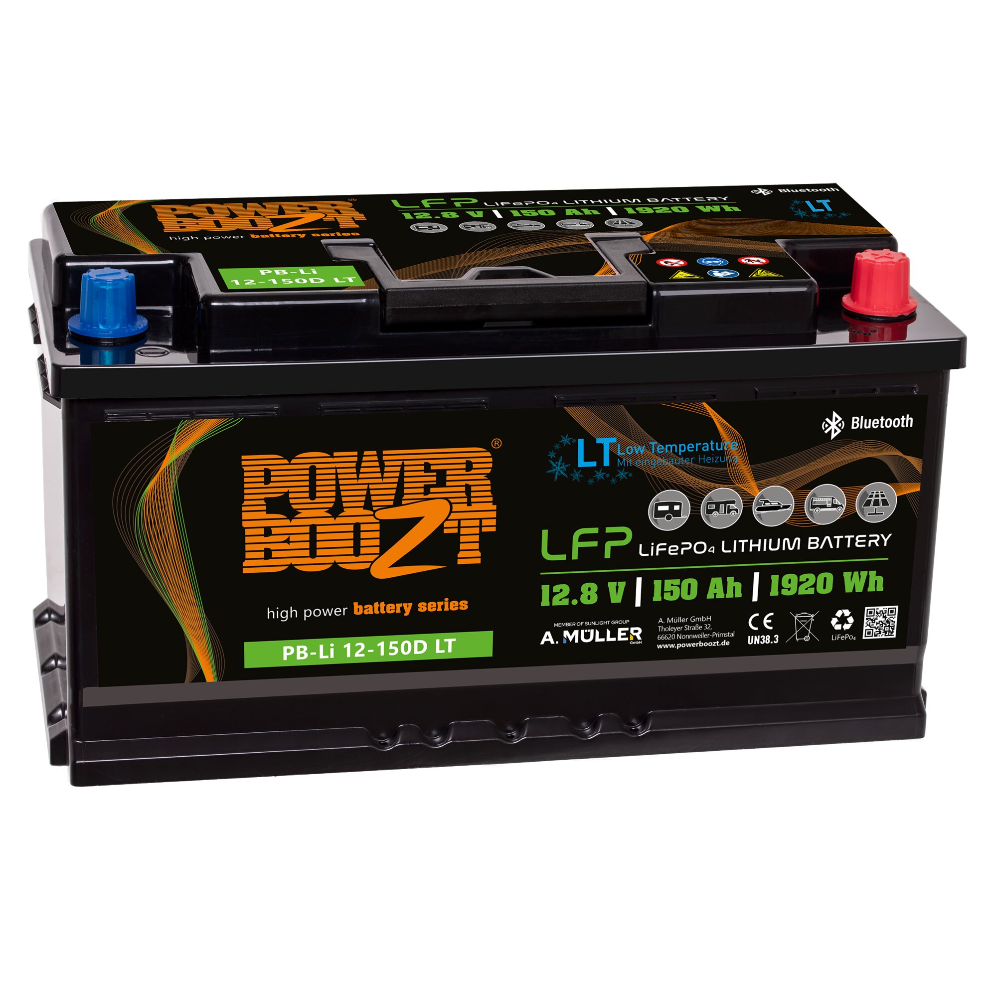 PowerBoozt Akumulator litowy na zimno, 150 Ah