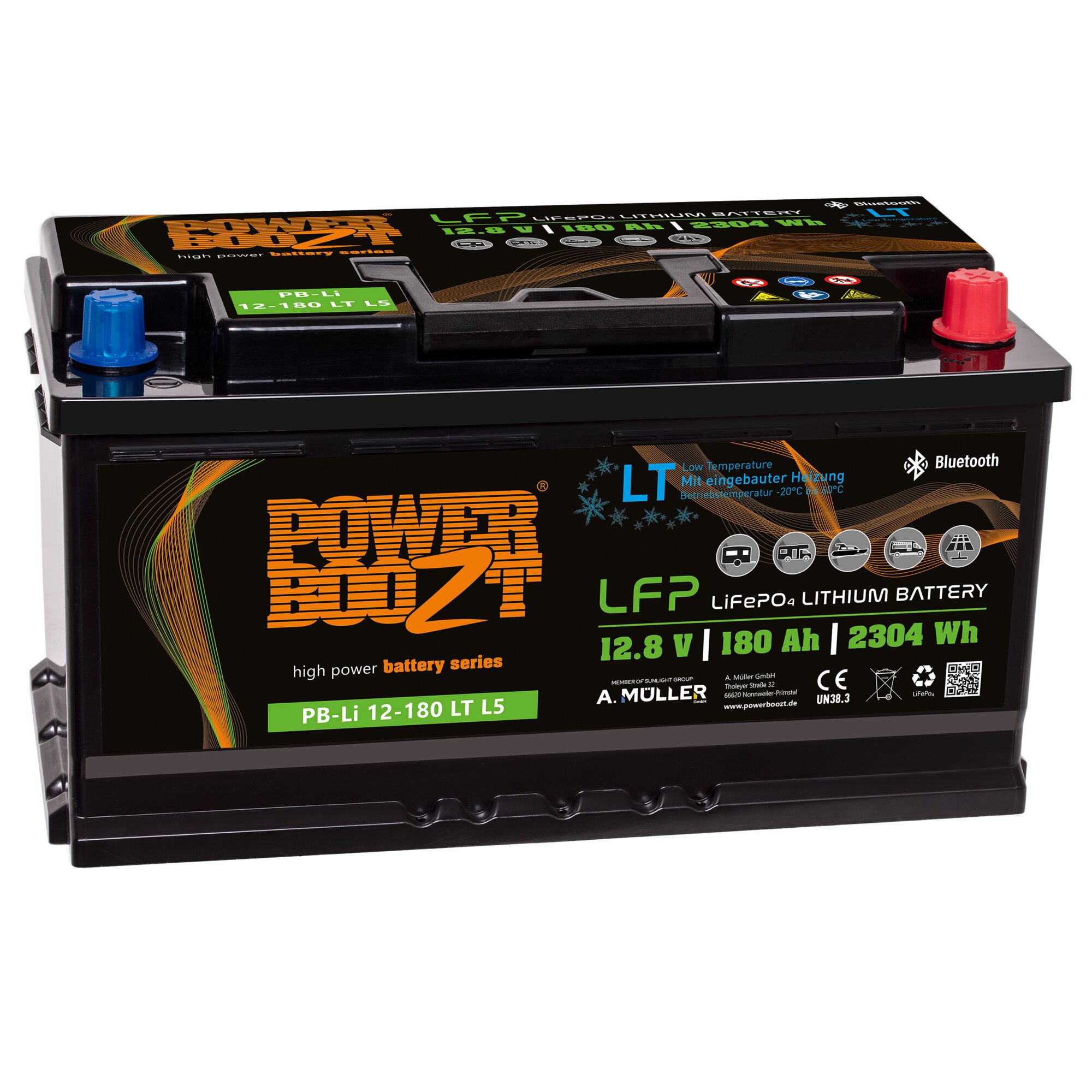 PowerBoozt Akumulator litowo-zimowy, 180 Ah