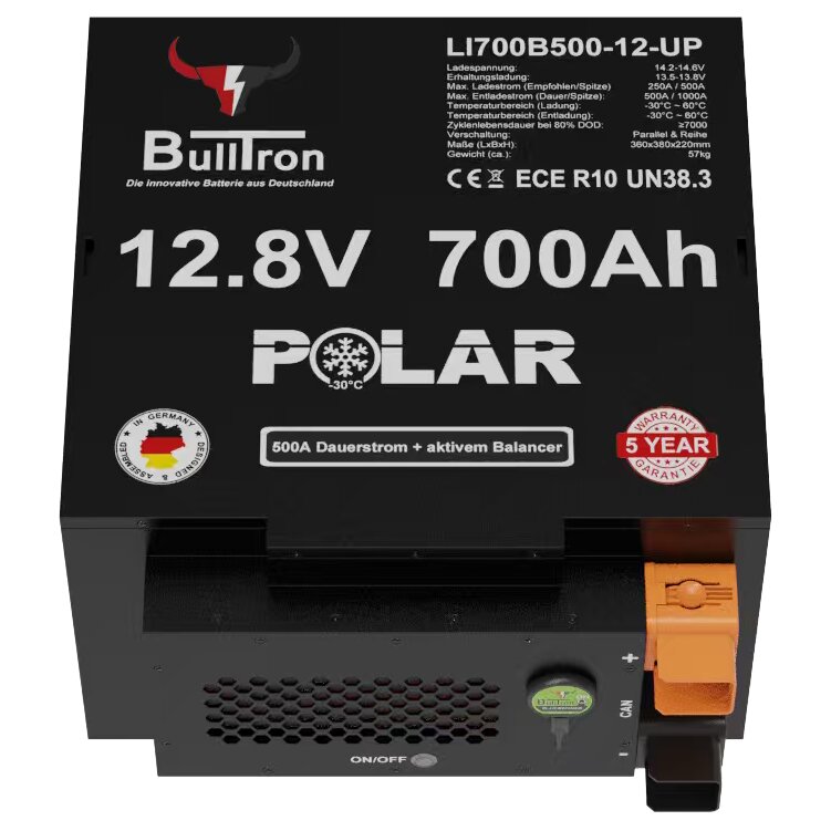BullTron Bateria litowa Polarny akumulator pod siedzeniem 700 Ah