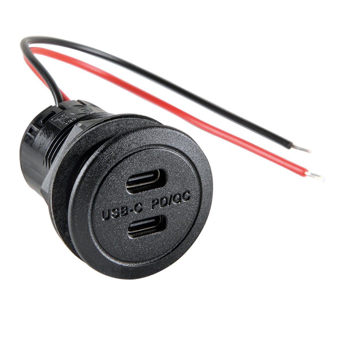 Pro Car Gniazdo wpuszczane USB-C 12 – 24 V DC ze zintegrowanym konwerterem napięcia, 2 USB-C