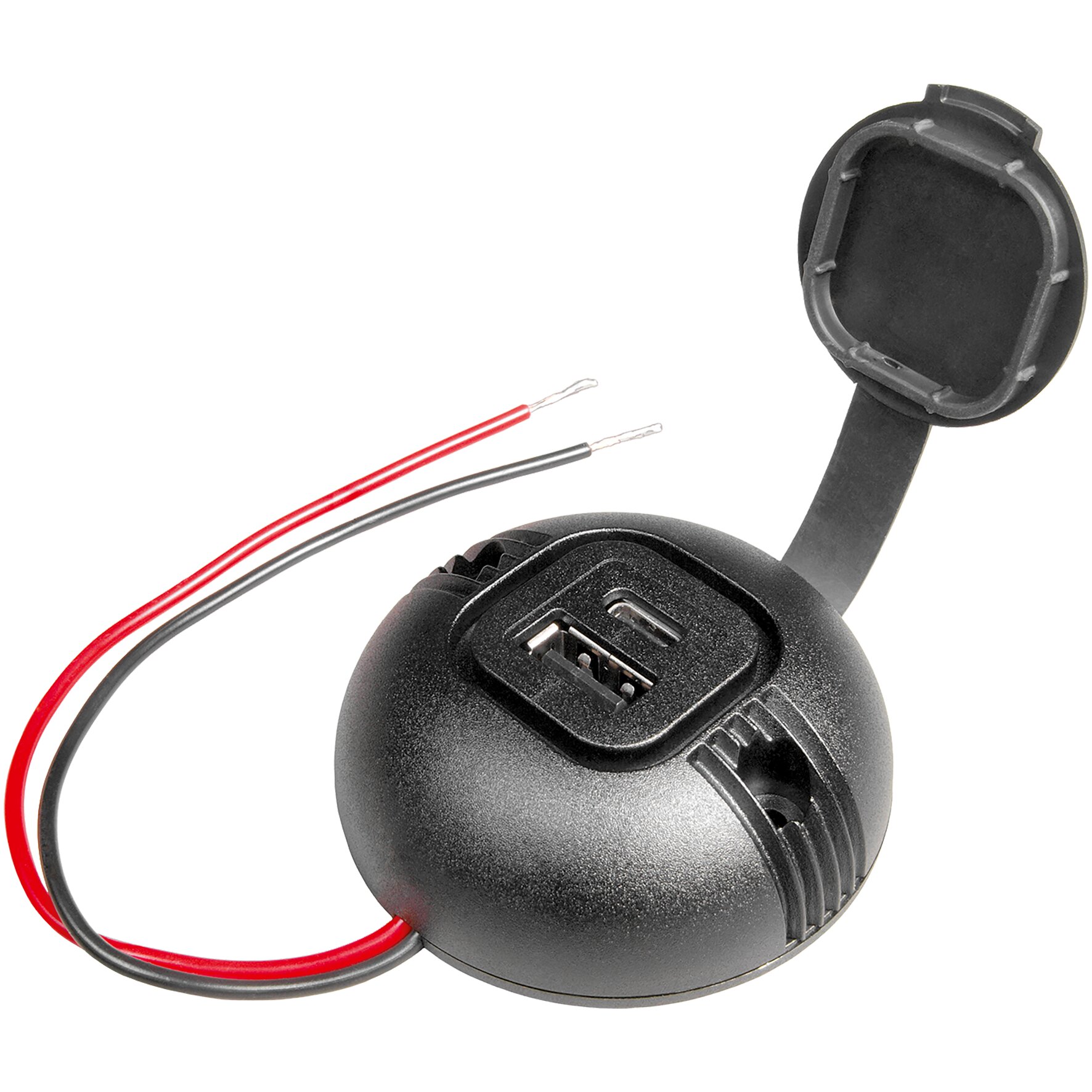 Pro Car Podwójne gniazdo natynkowe USB-C/USB-A okrągłe, z pokrywką