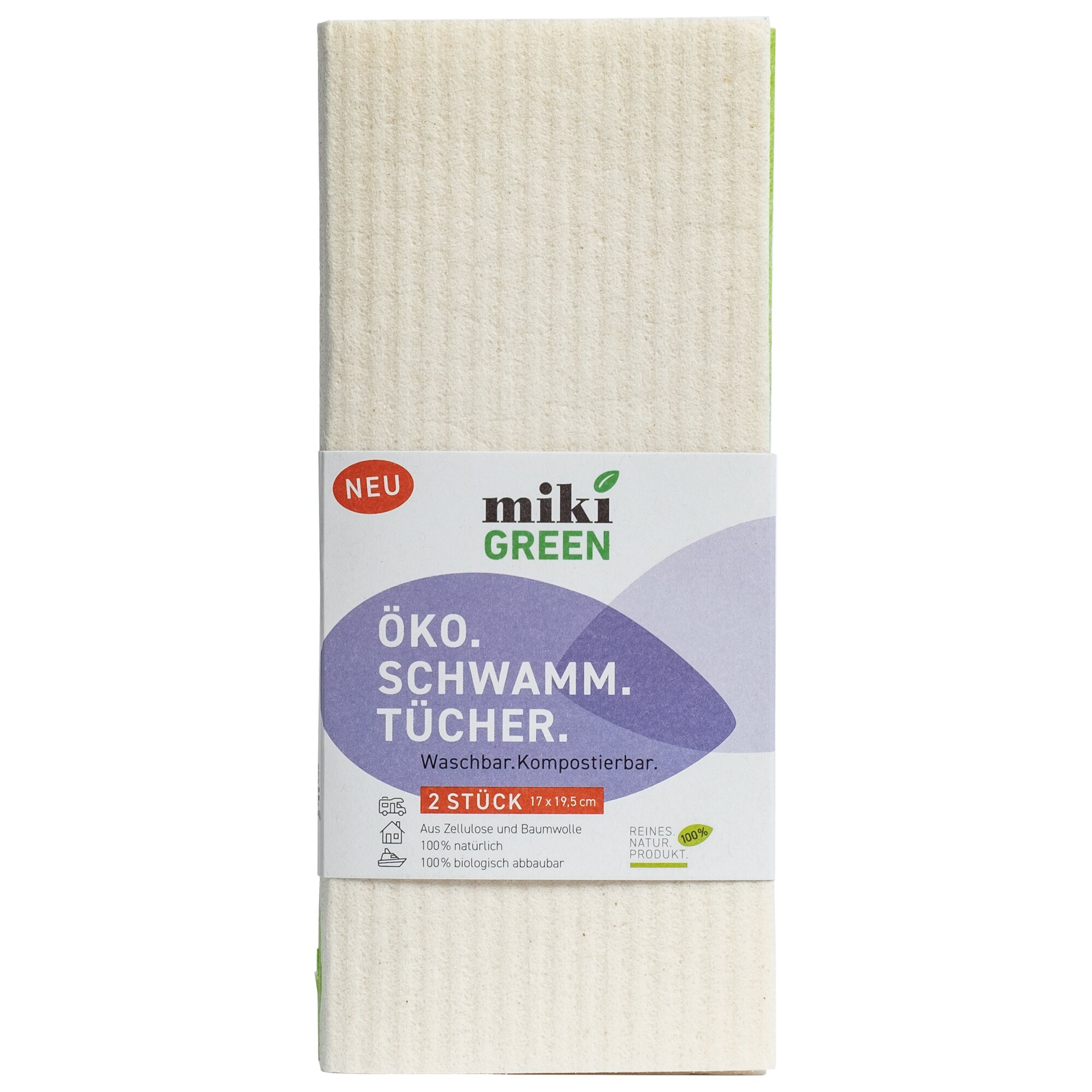mikiGREEN Wegańskie ściereczki gąbkowe Öko.Schwamm.Tücher.