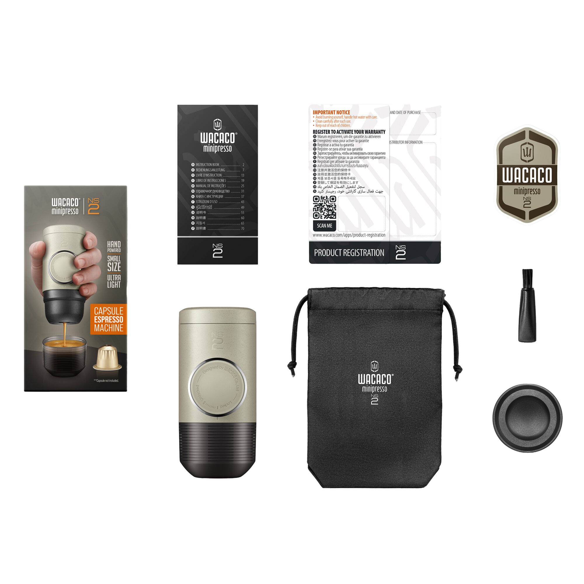 WACACO Przenośny ekspres do kawy na kapsułki Minipresso NS2