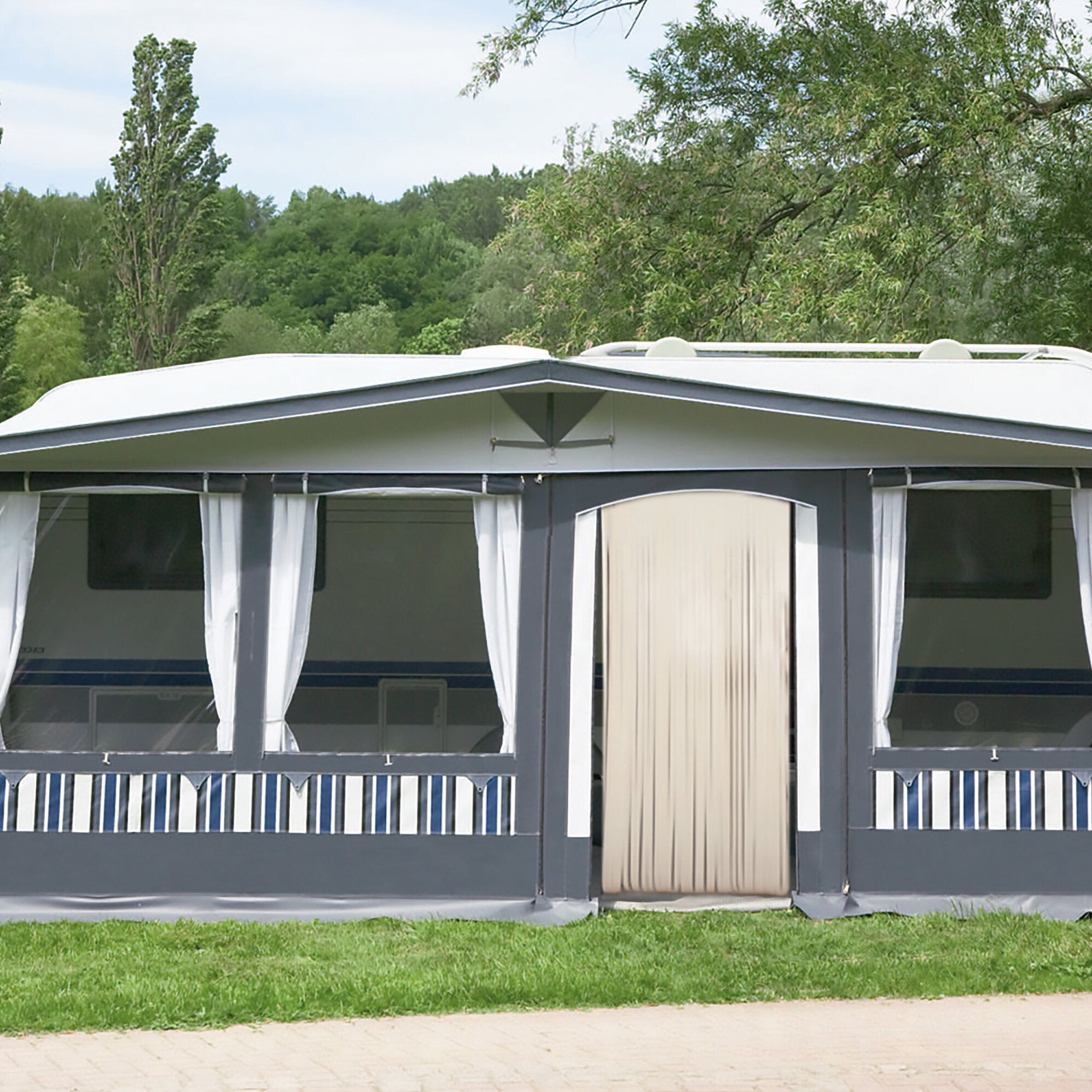 Curtina Zasłona do drzwi Curtina4U, kremowo-biała, 60 cm