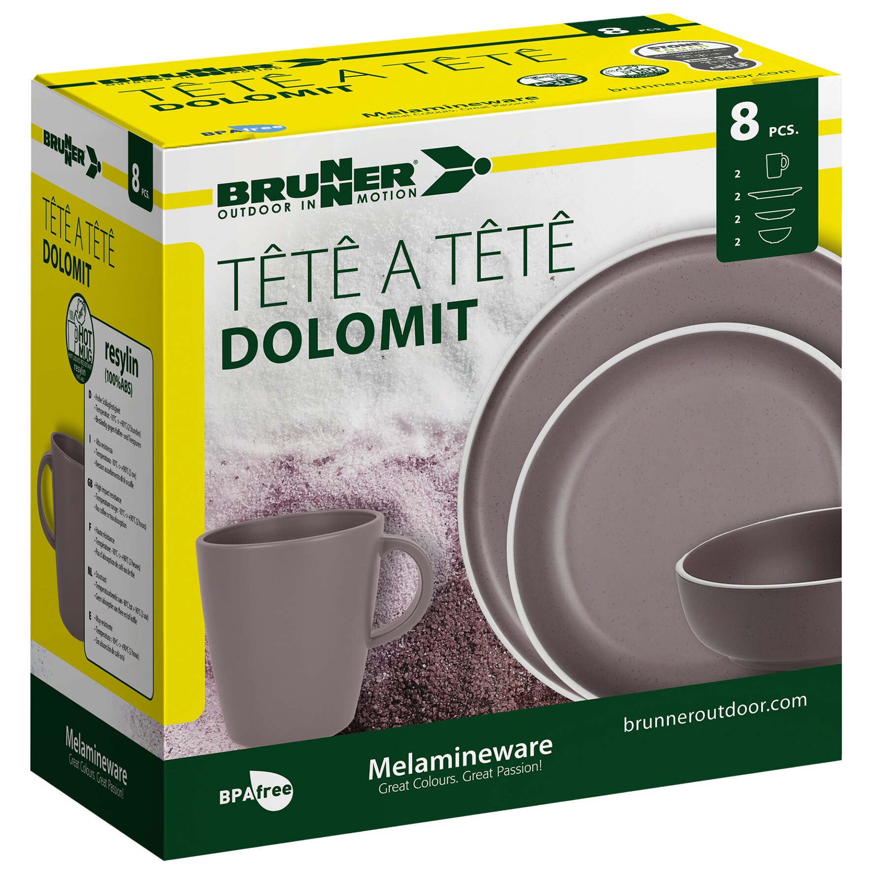 Brunner Zestaw zastawy stołowej Tête-à-Tête Dolomit, jeżyna