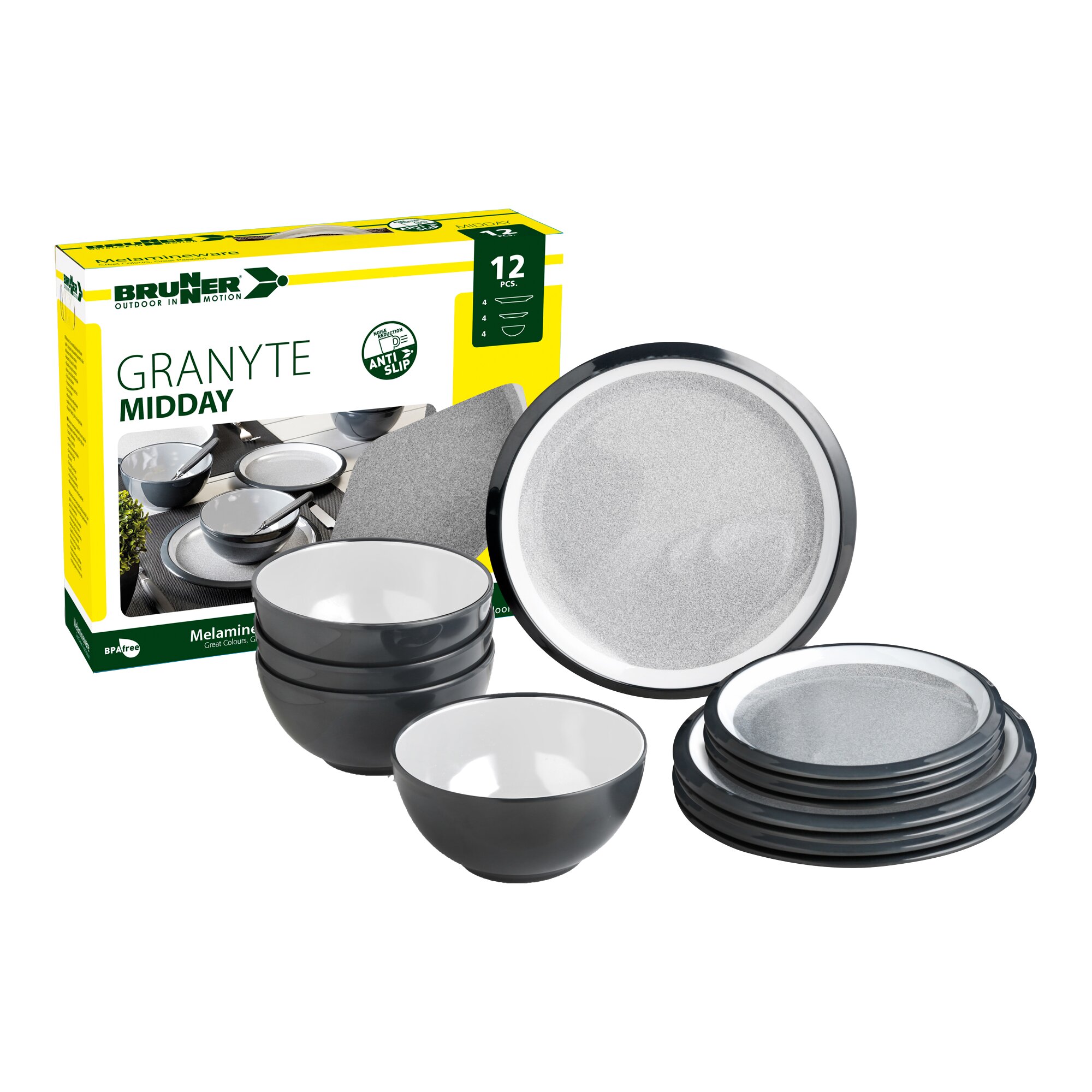 Brunner Seria zastawy stołowej Granyte, Zestaw zastawy stołowej 12 sztuk