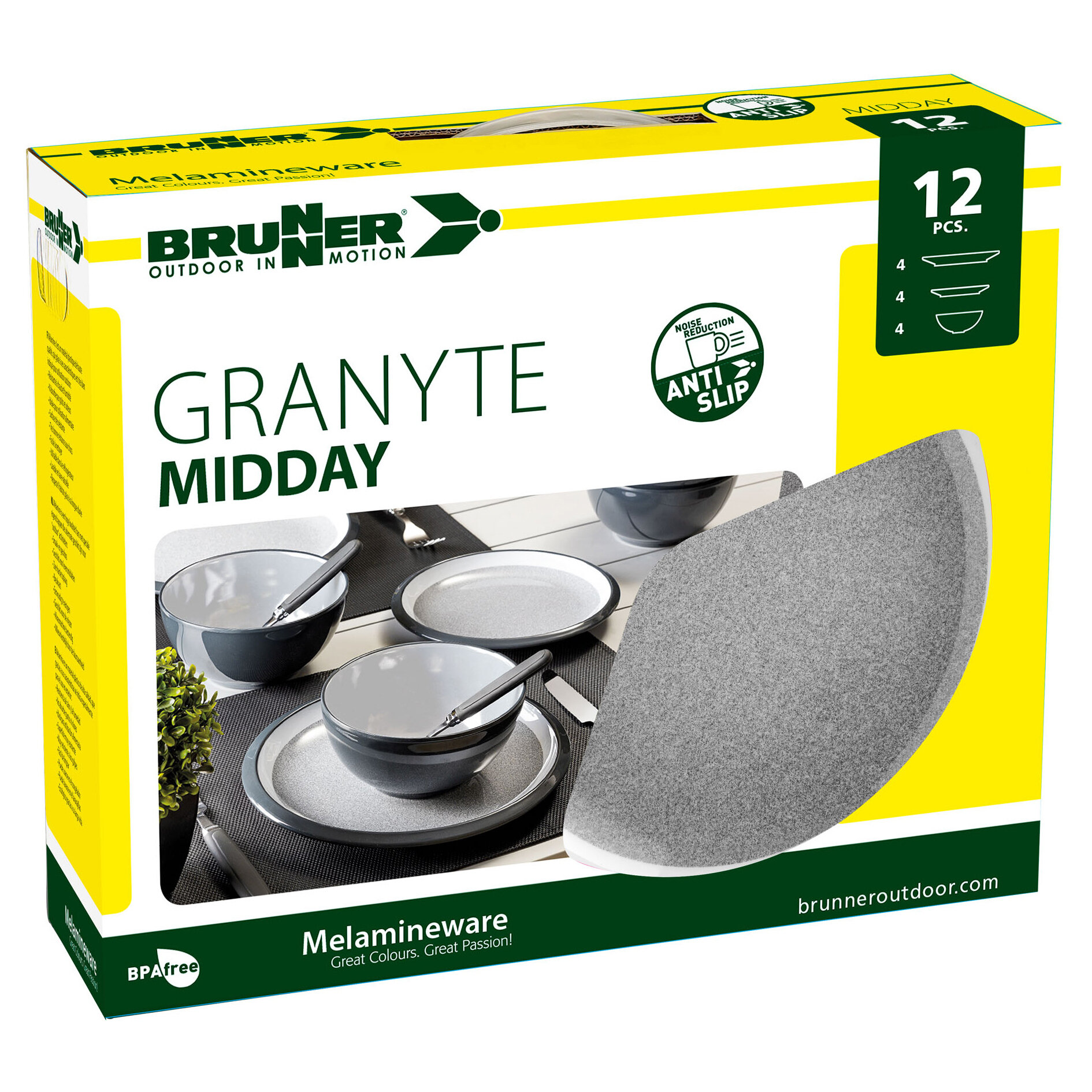 Brunner Seria zastawy stołowej Granyte, Zestaw zastawy stołowej 12 sztuk