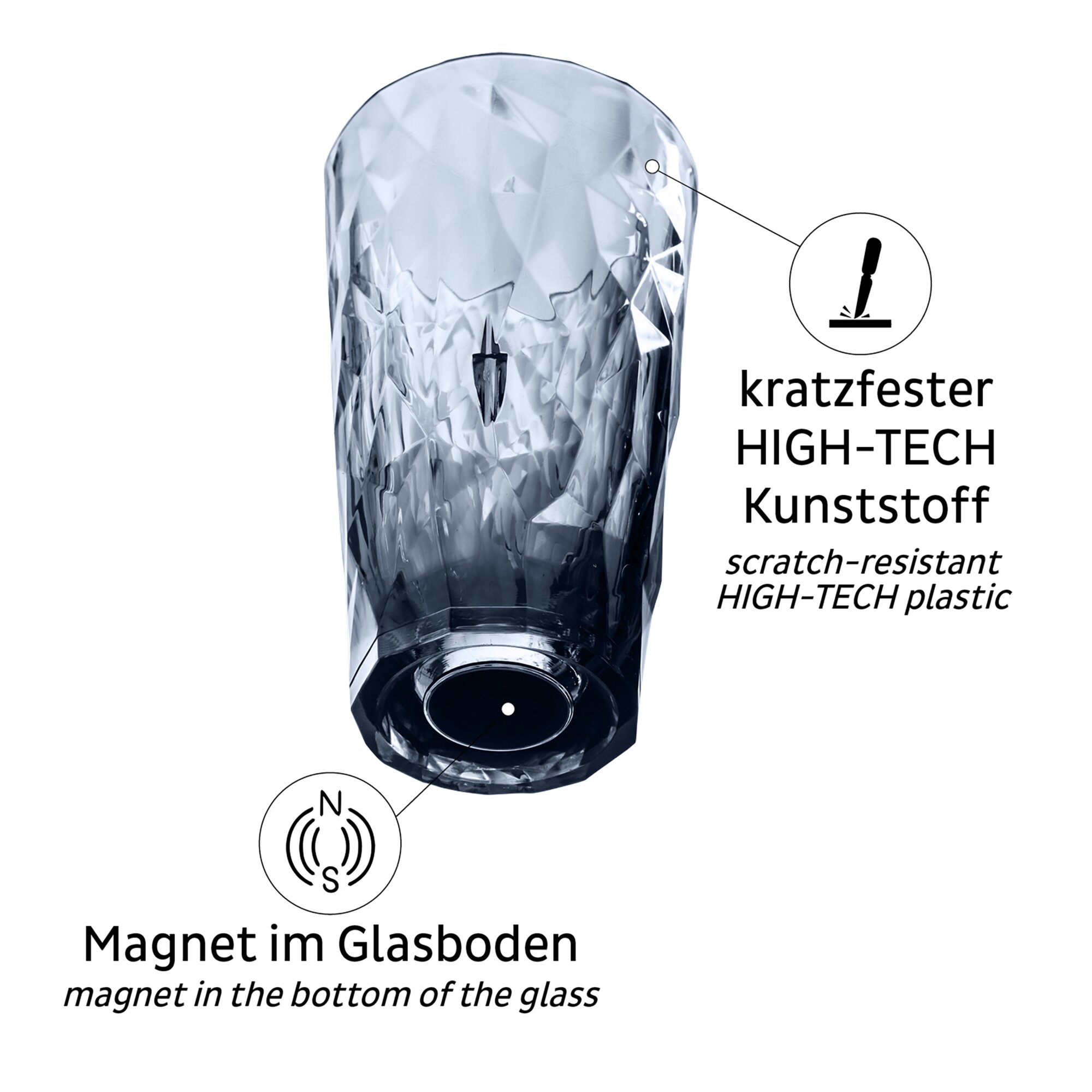 silwy Magnetyczne plastikowe okulary szare, Long Drink