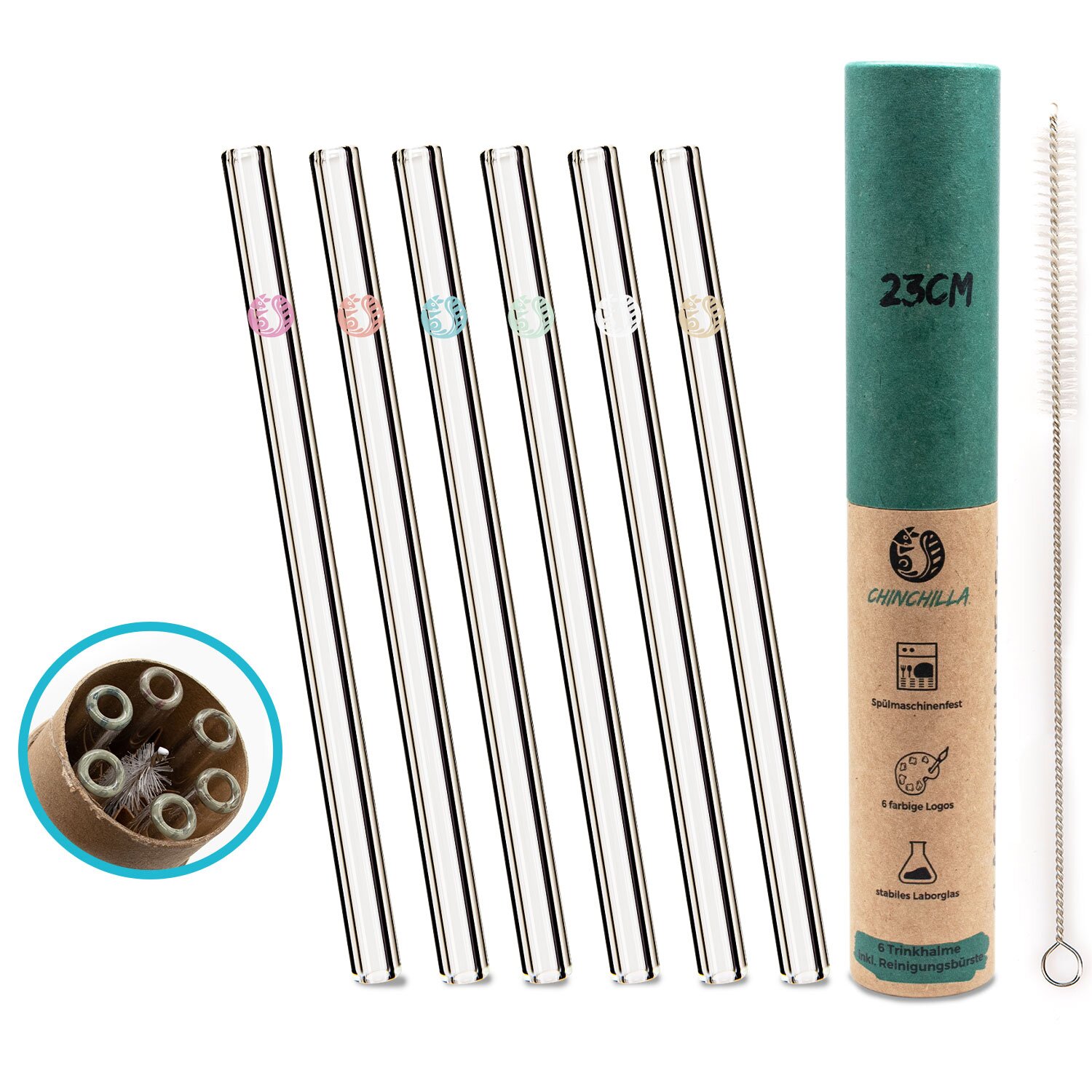 Chinchilla Szklane słomki, L