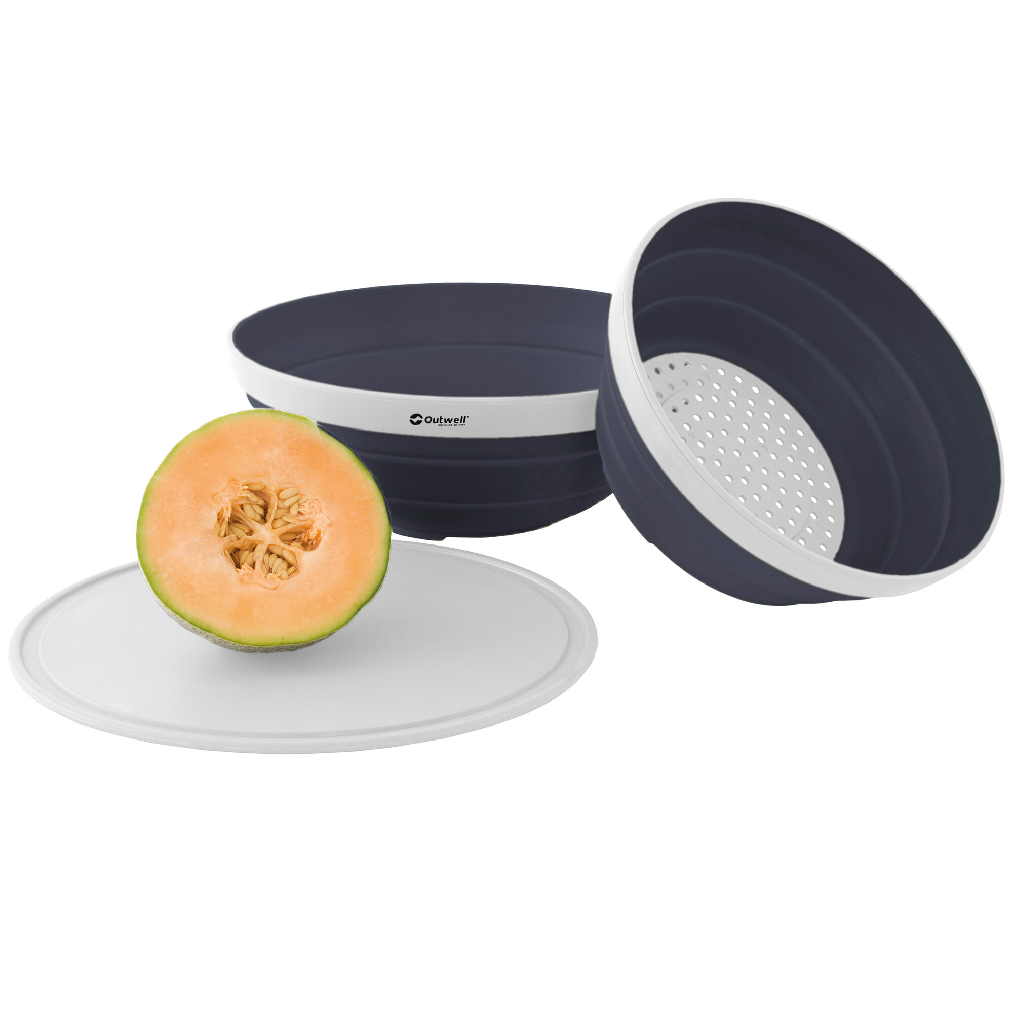 Outwell Zestaw składanej miski i sitka, ciemnoniebieski