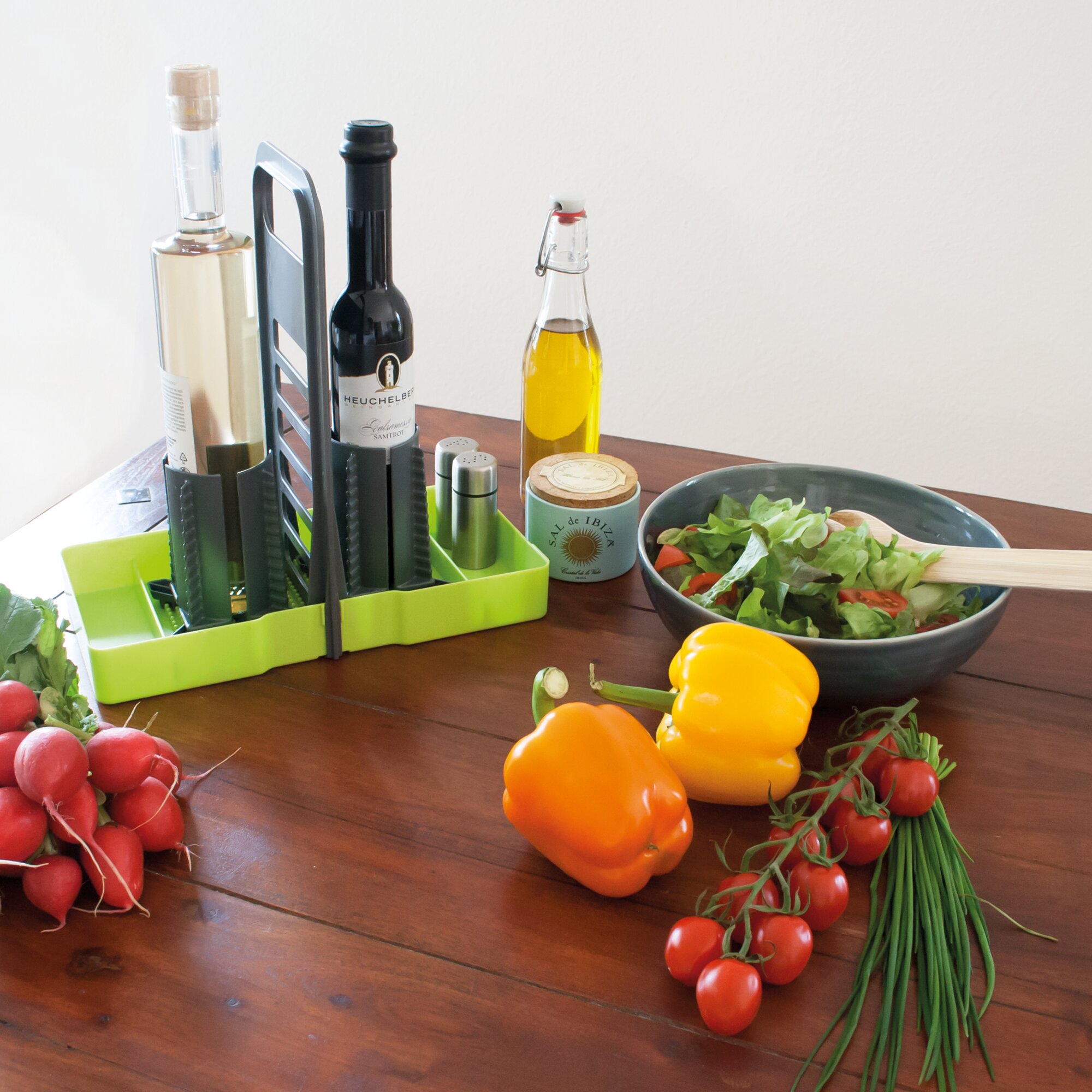 purvario Uchwyt na butelkę Multi Tray OELE, limonkowy