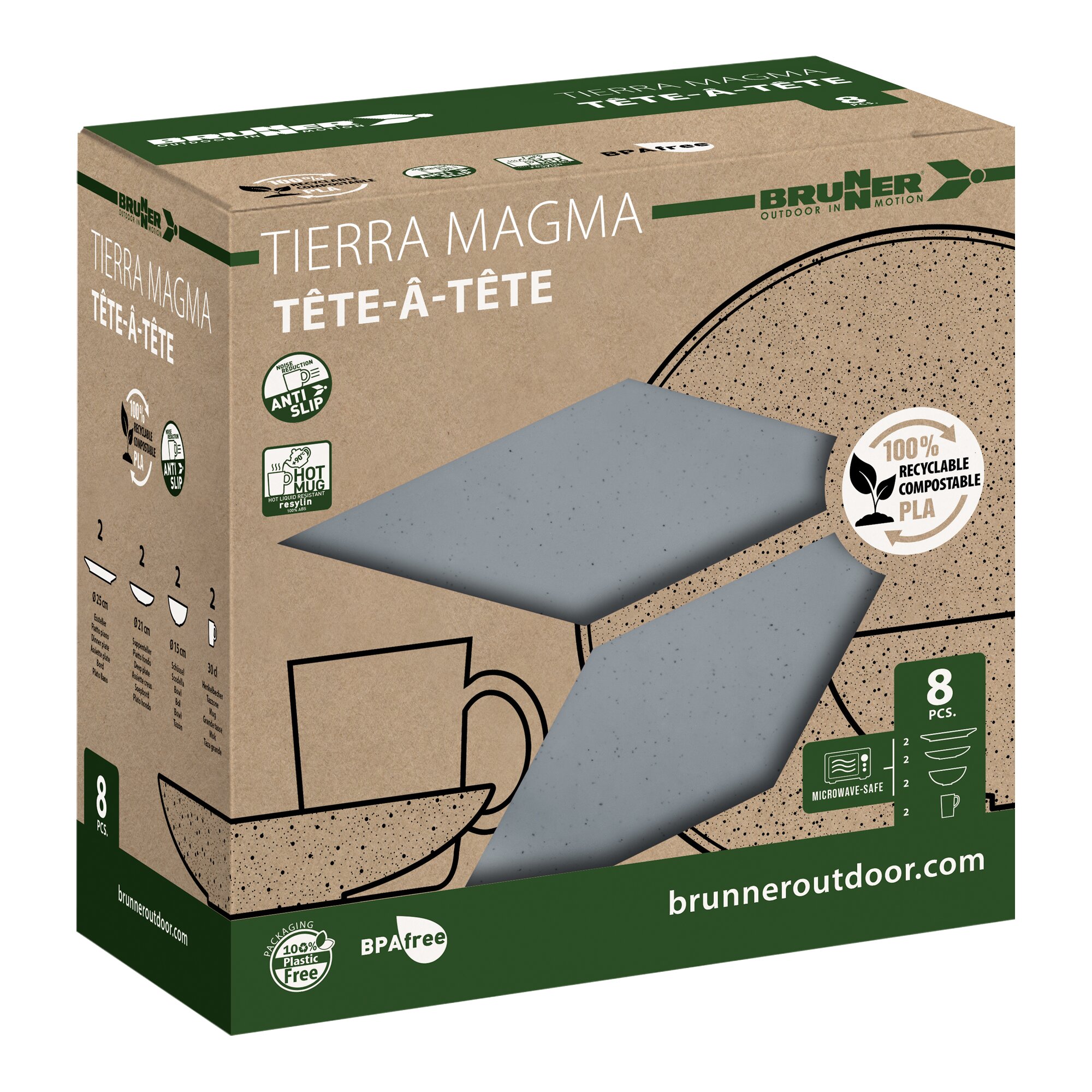Brunner Zestaw zastawy stołowej Tête-à-Tête Tierra, Magma