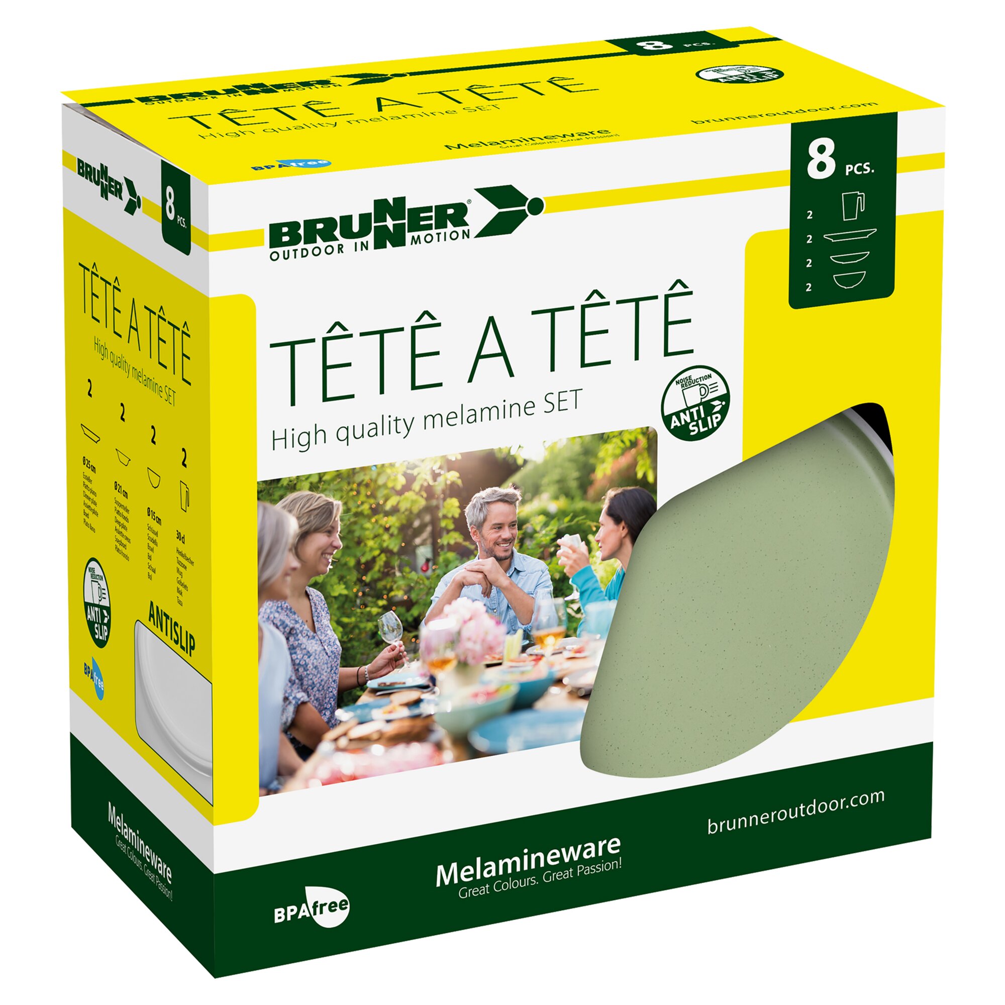 Brunner Zestaw zastawy stołowej Tête-à-Tête Dolomit, zielony