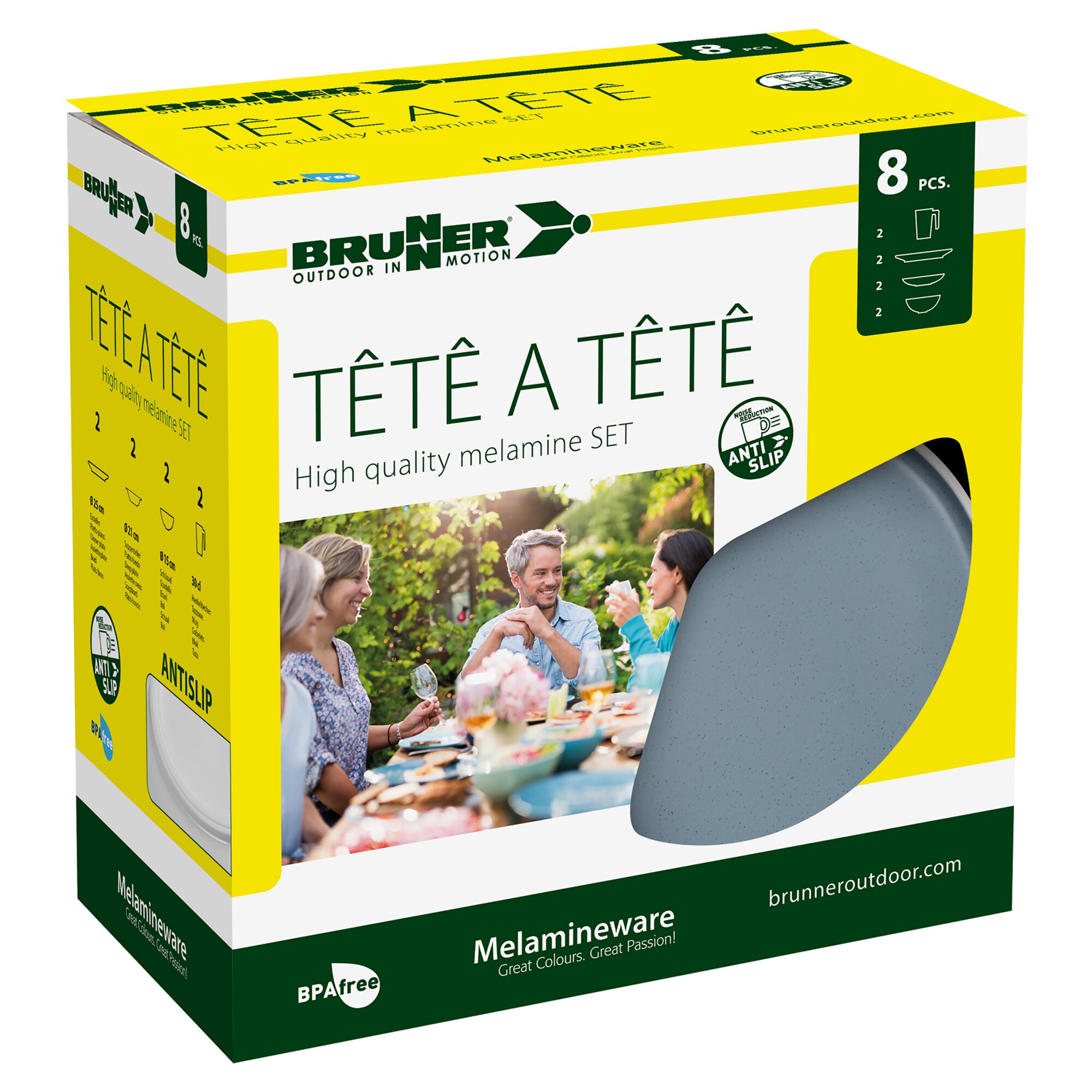 Brunner Zestaw zastawy stołowej Tête-à-Tête Dolomit, niebieski