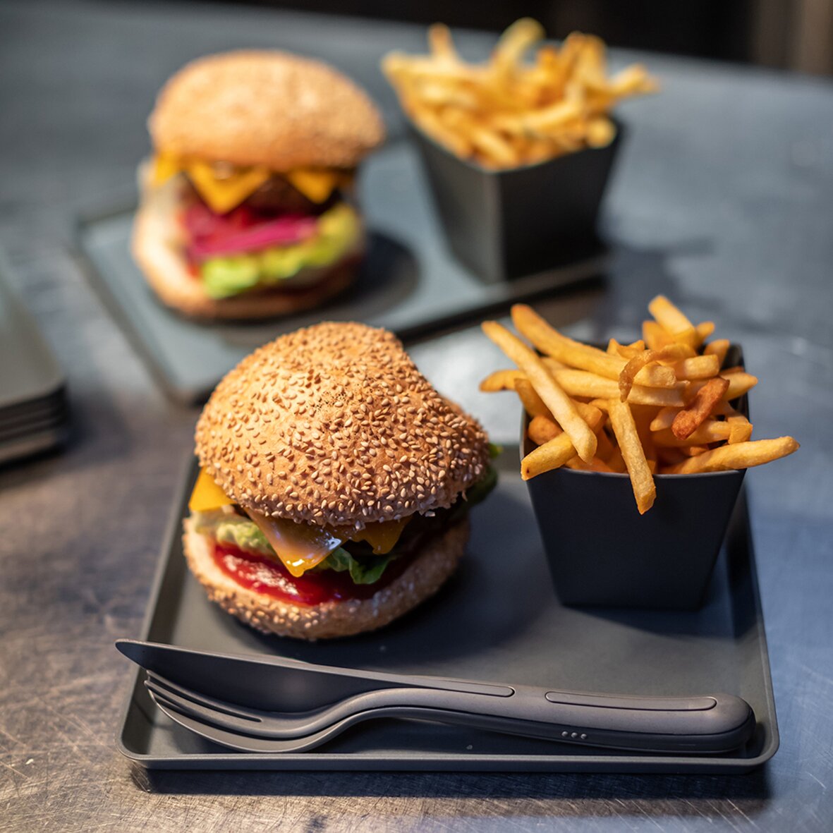 koziol Zestaw sztućców KLIKK, szary