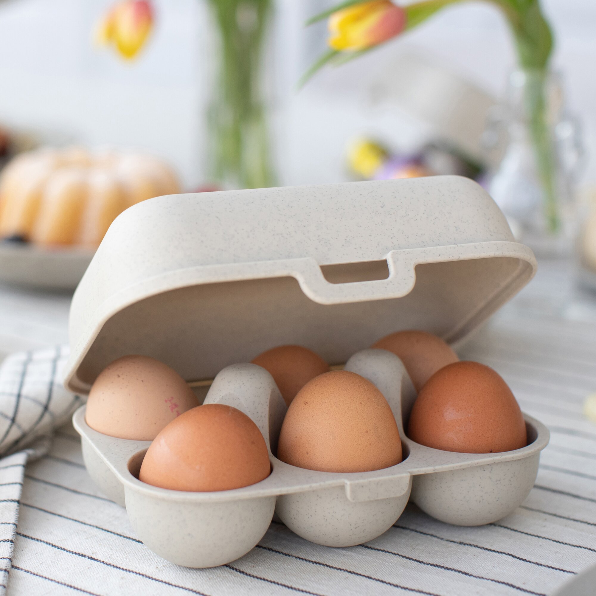 koziol Pudełko na jajka mini JAJKA NA WYNOS, piaskowe