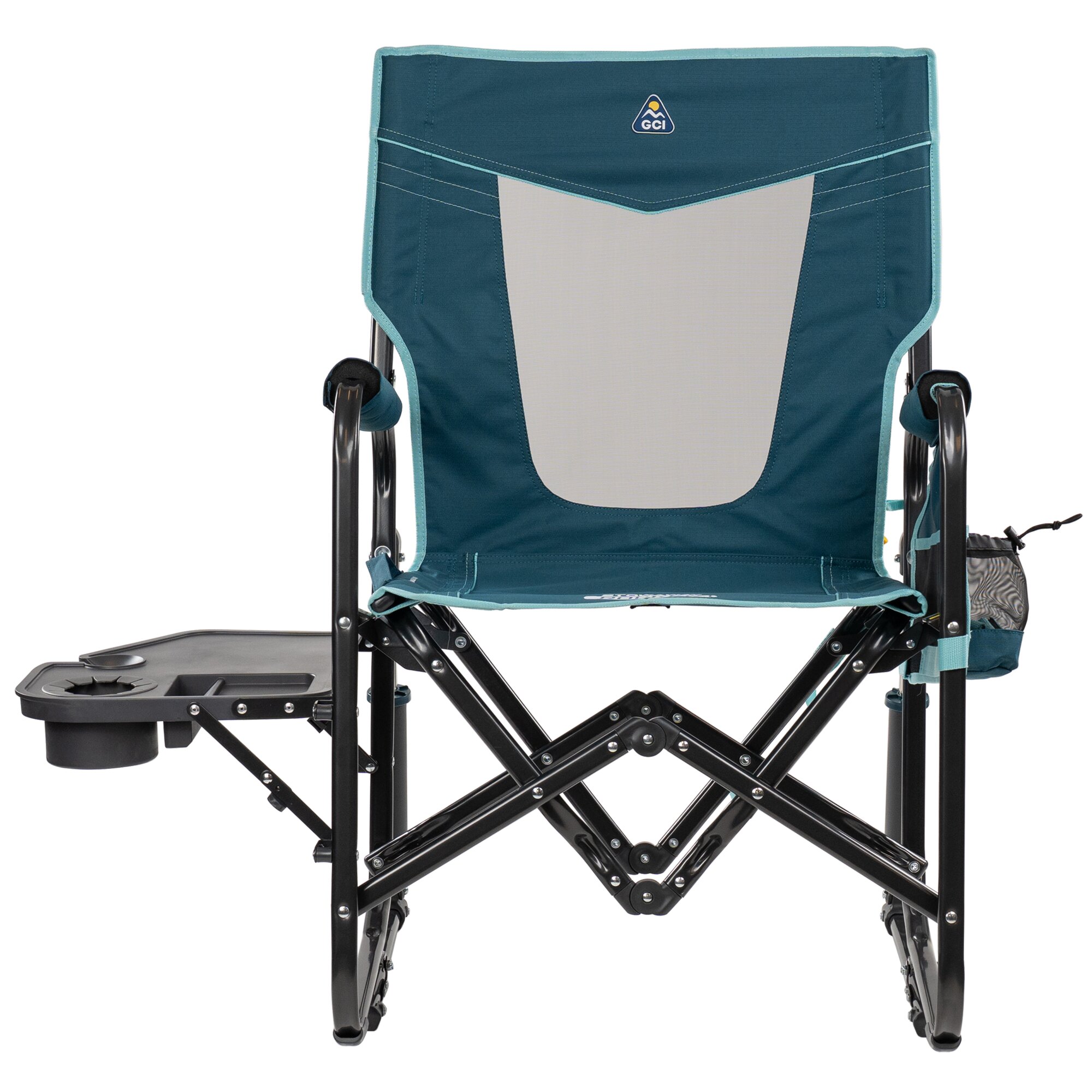 GCI Outdoor Fotel bujany Stowaway Rocker™ ze stołem, niebieski