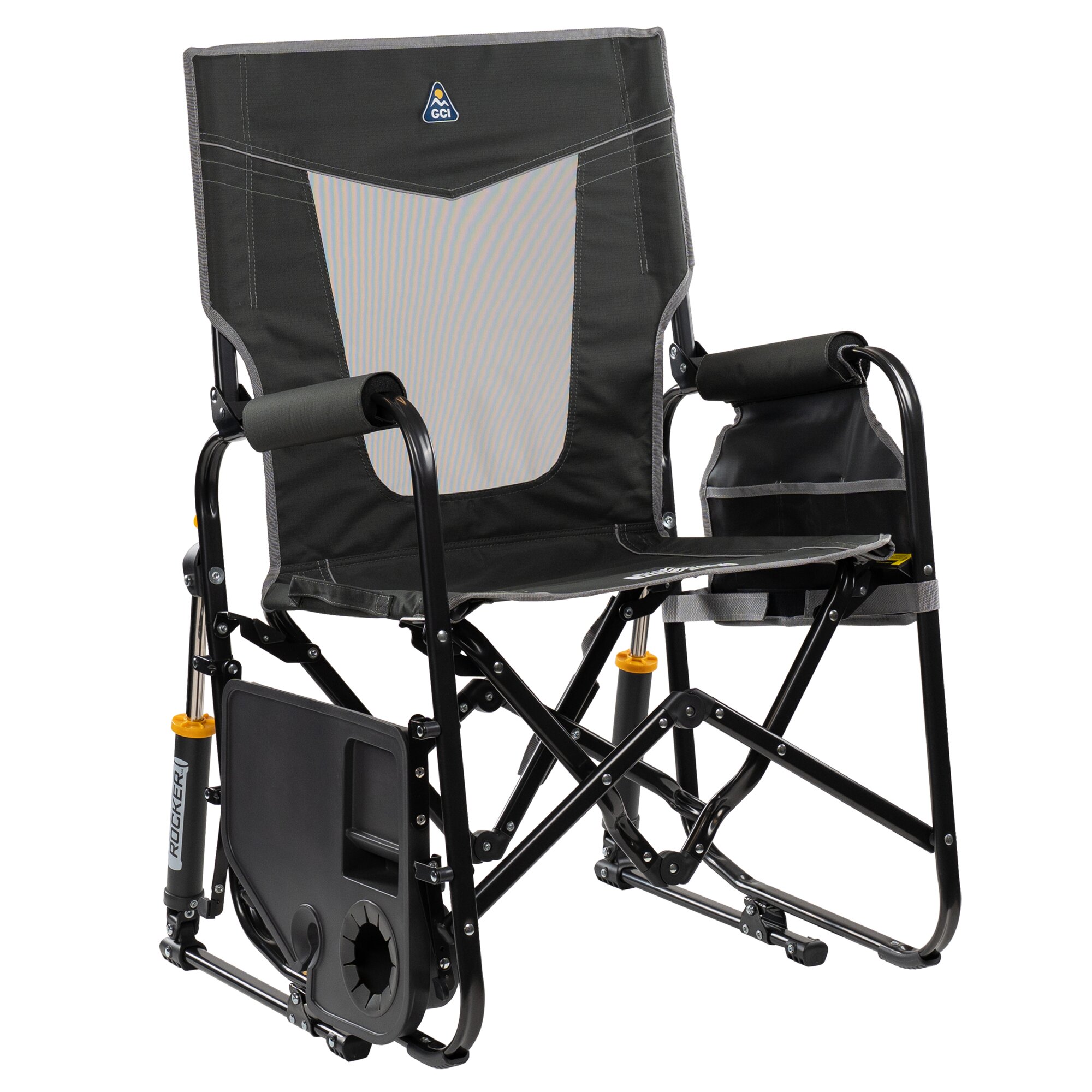 GCI Outdoor Fotel bujany Stowaway Rocker™ ze stołem, antracyt