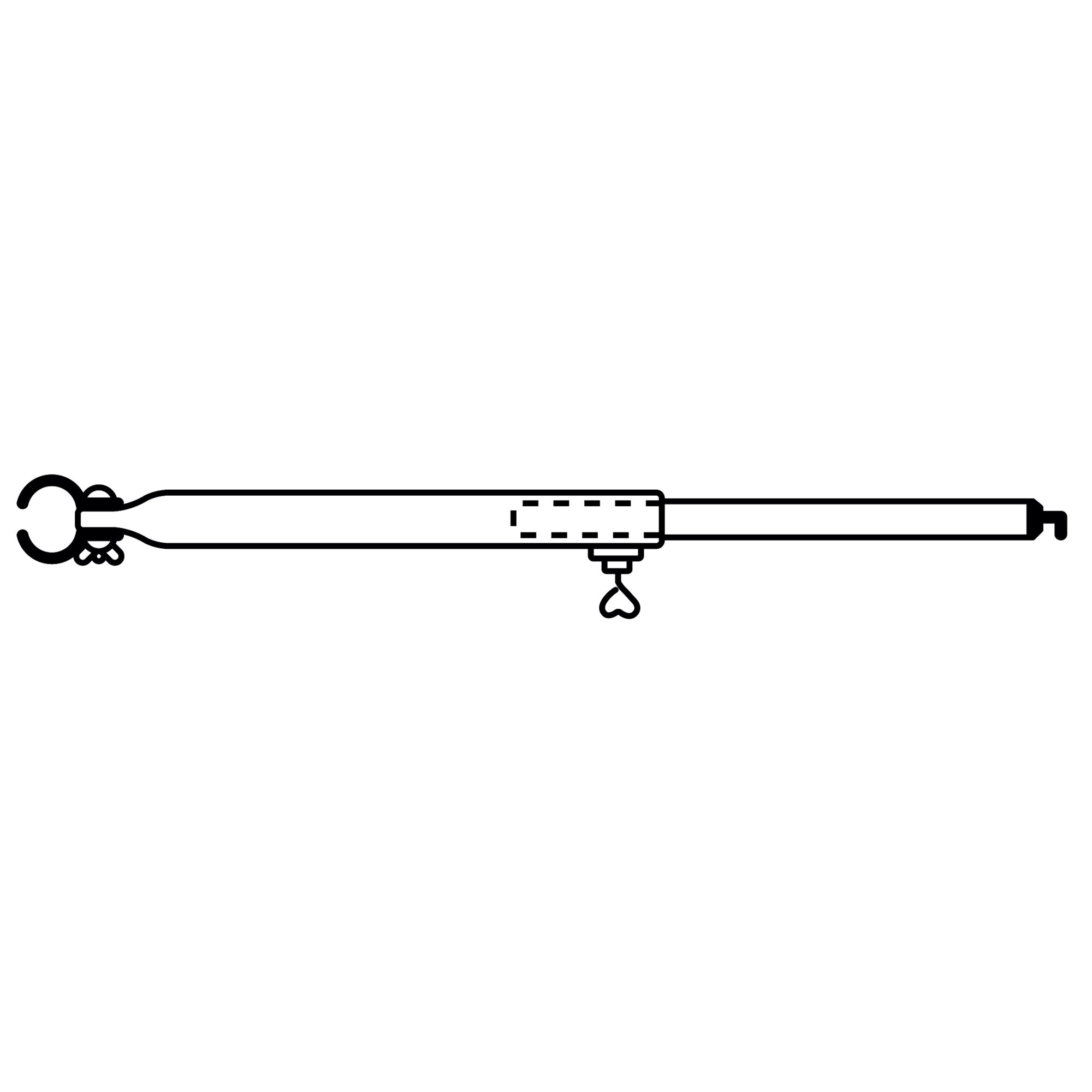Piper Teleskopowy słup dachowy z hakiem stalowym, 260 cm, 28 mm