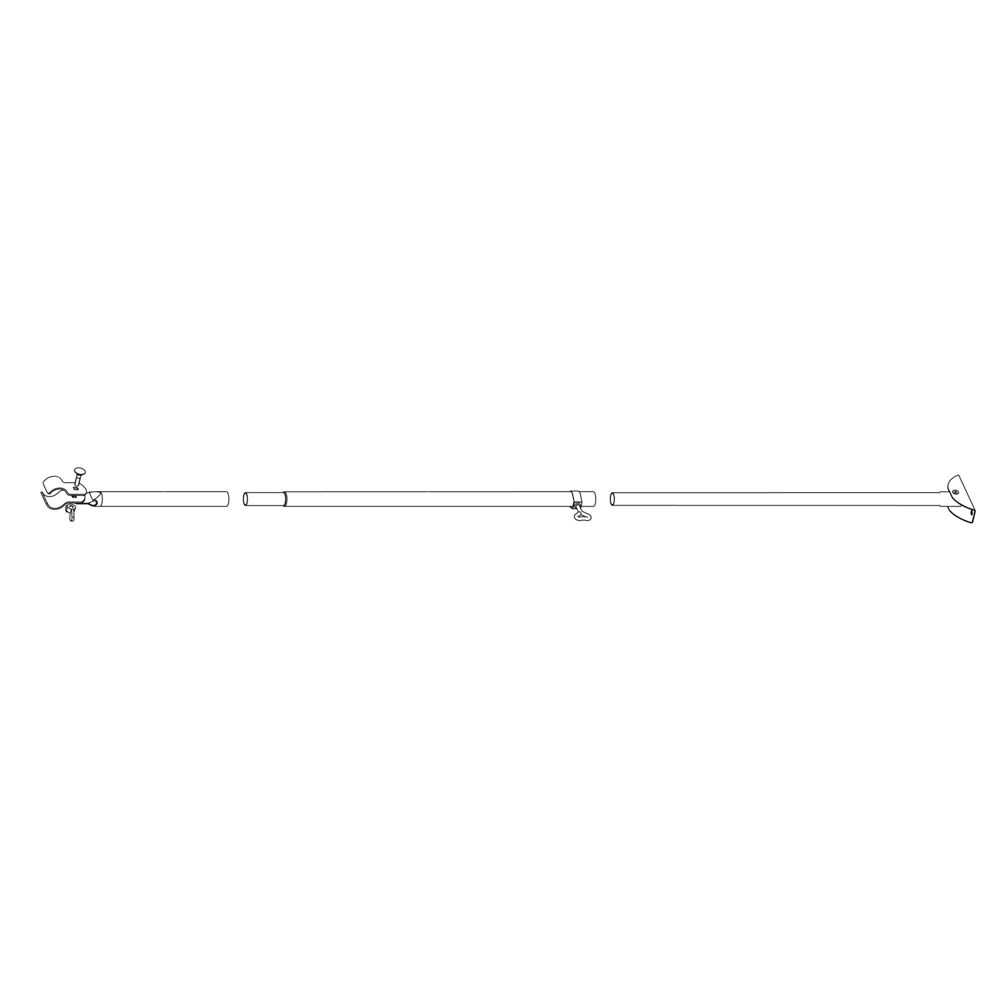 Piper Słup burzowy z płytą podstawy słupa Stal, 205 cm, 25 mm