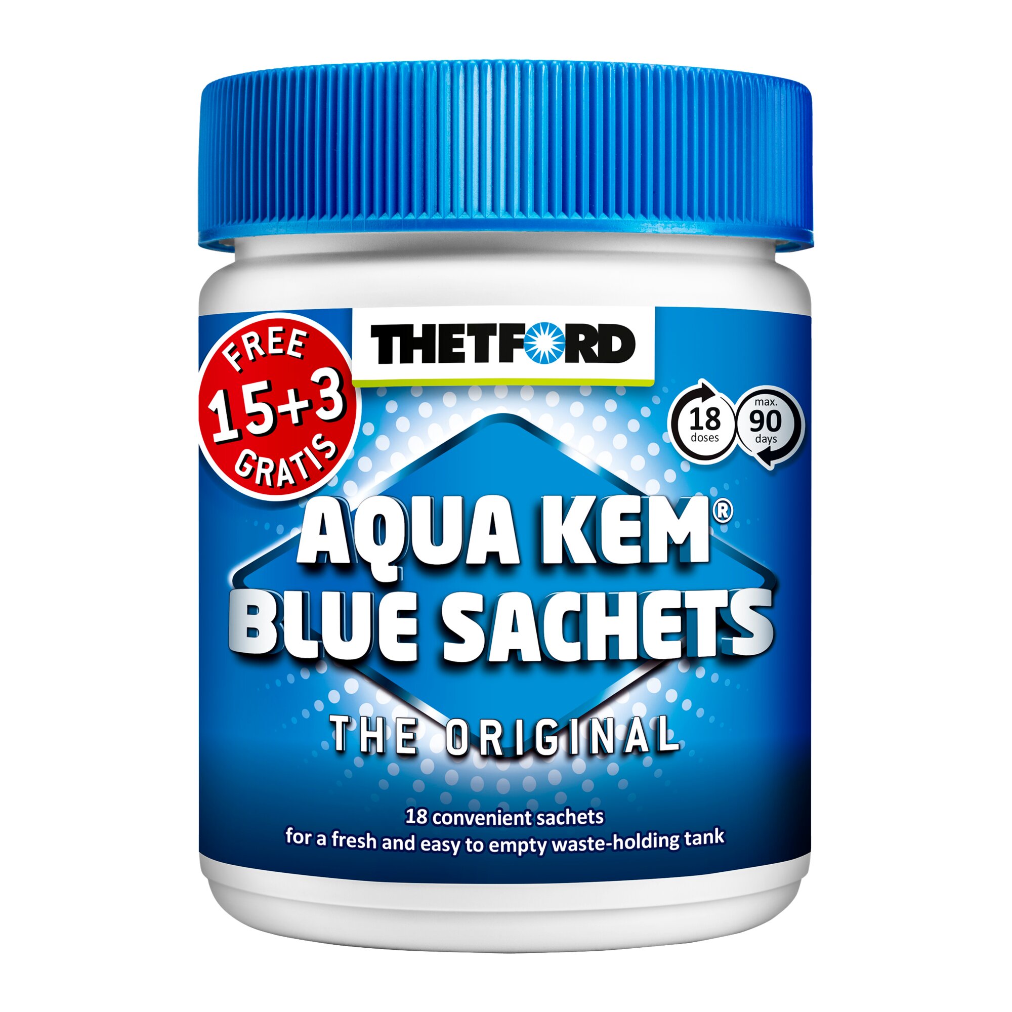 Thetford Dodatek do toalet Aqua Kem Blue w saszetkach 15 + 3