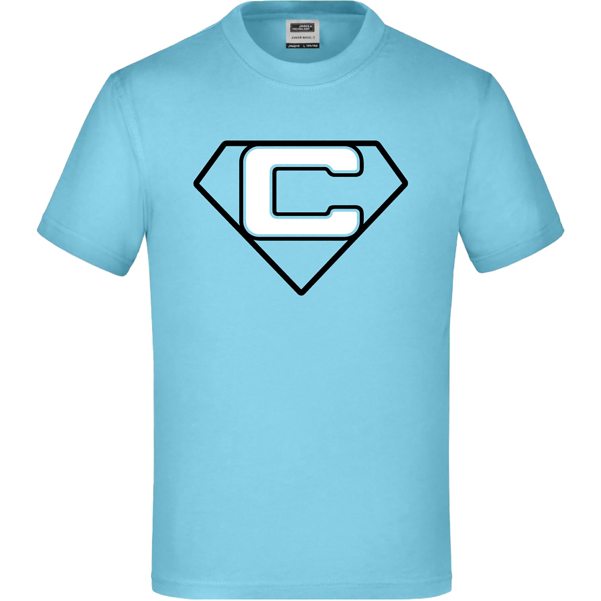 Cool Camper T-Shirt „Campen ist meine Superpower” („Kemping to moja supermoc”), jasnoniebieski, rozmiar 122/128