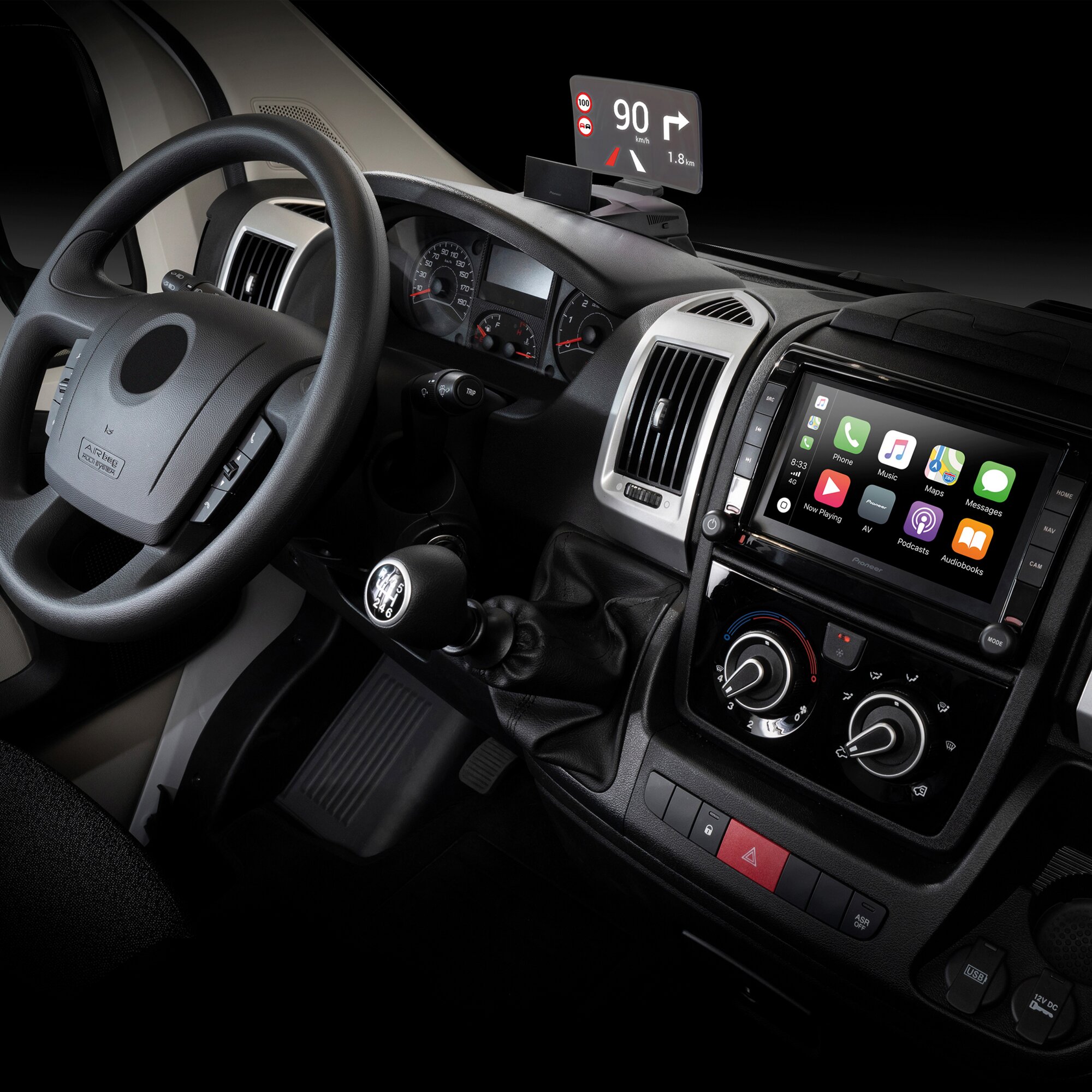 Pioneer Wyświetlacz Head-Up dla Pioneer AVIC-Z1000DAB-C dla Fiata Ducato, 2021/09