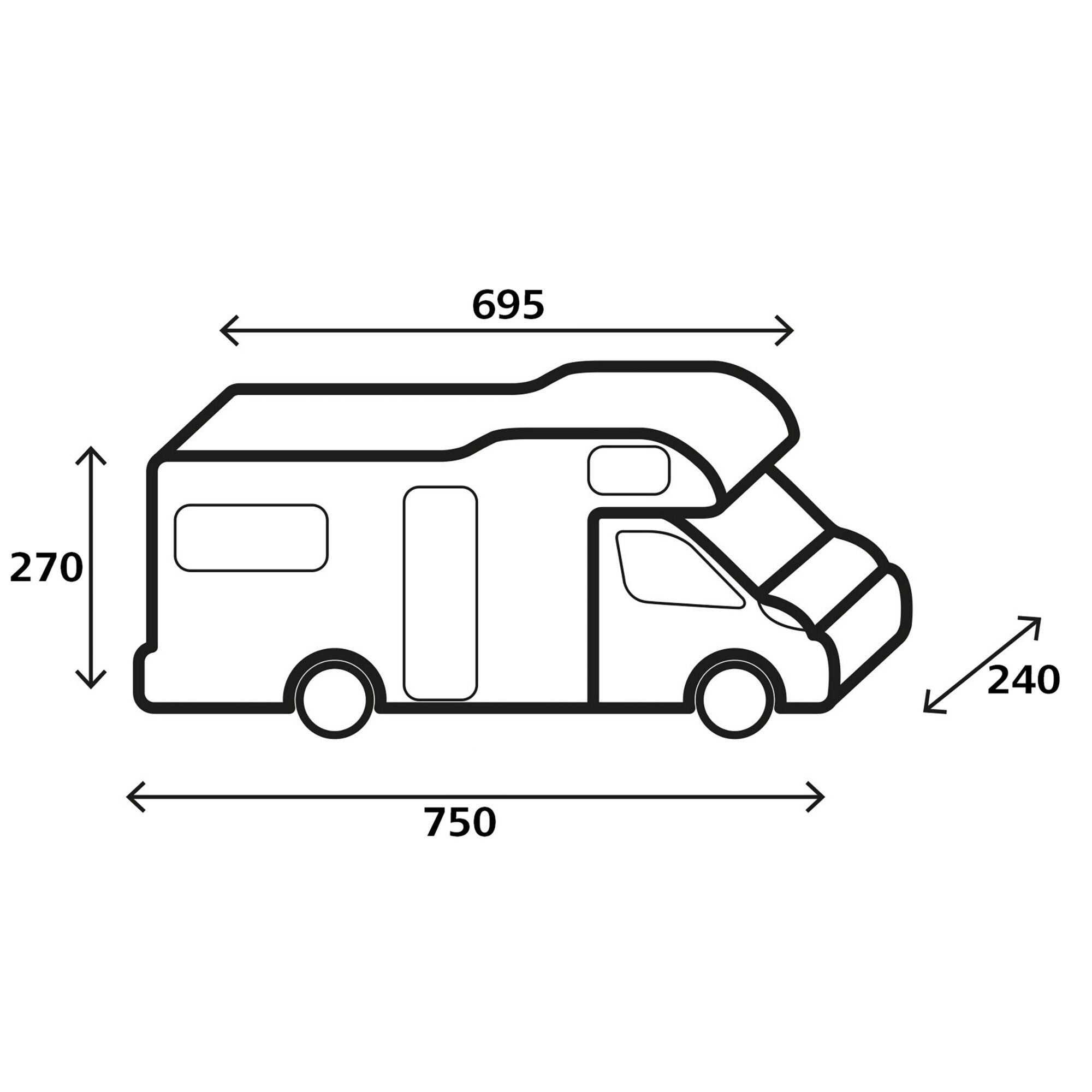 Brunner Motorhome Protective Cover Design 12M, 750 cm, 700 cm