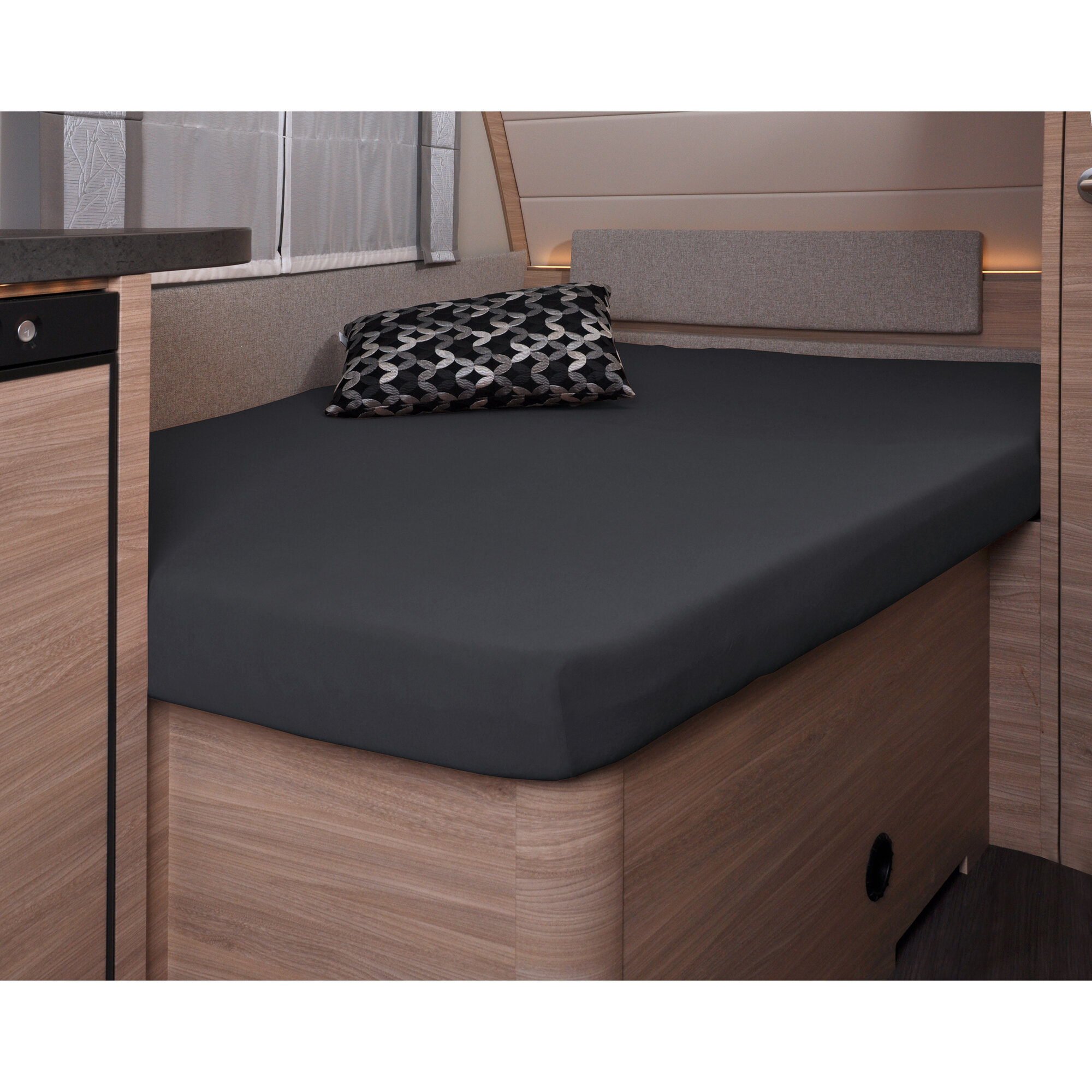  Prześcieradło 137 x 195 (110/90) cm do łóżka francuskiego w Kamperze, tytan