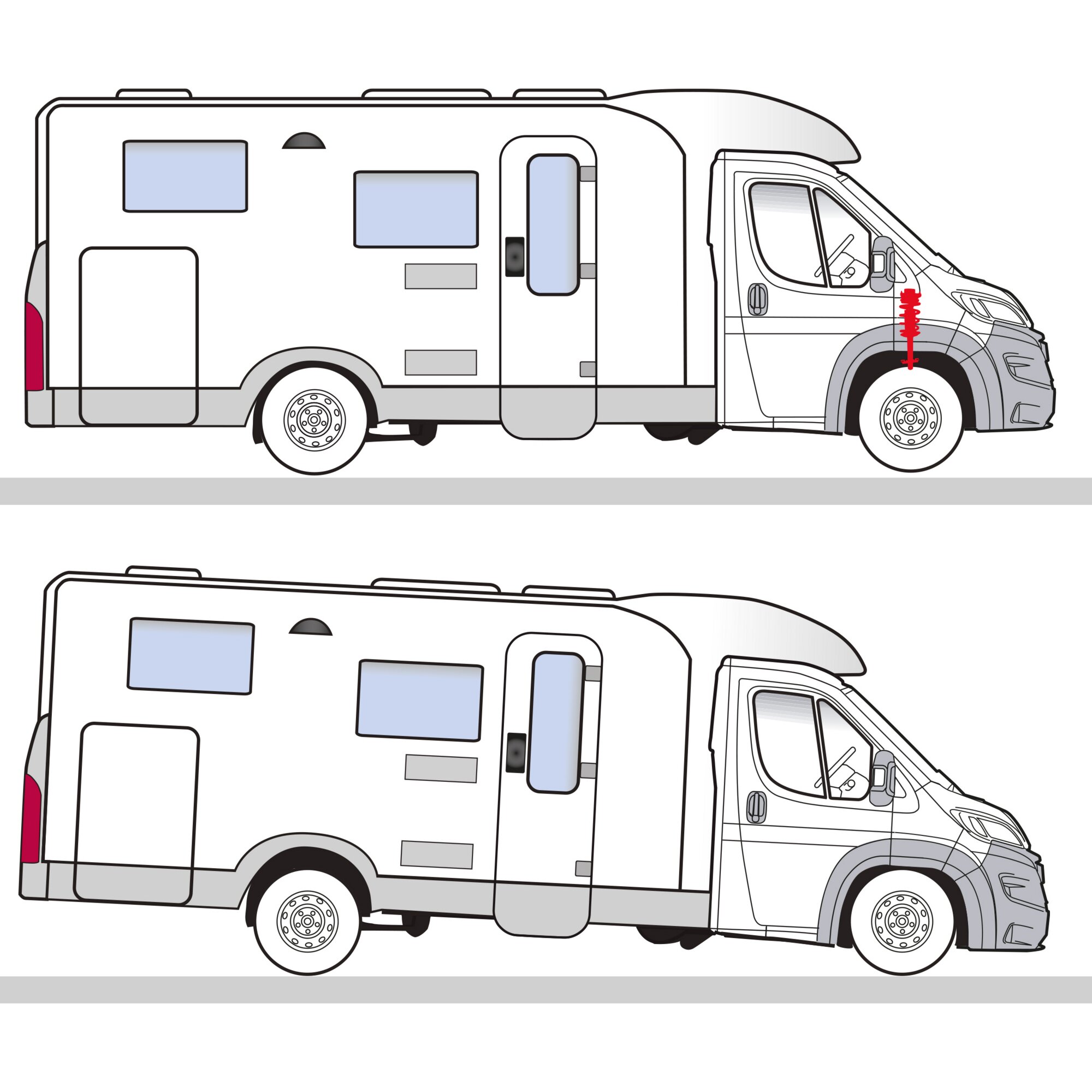 Linnepe Amortyzator Comfort do Fiata Ducato z lekkim podwoziem od 2006/07