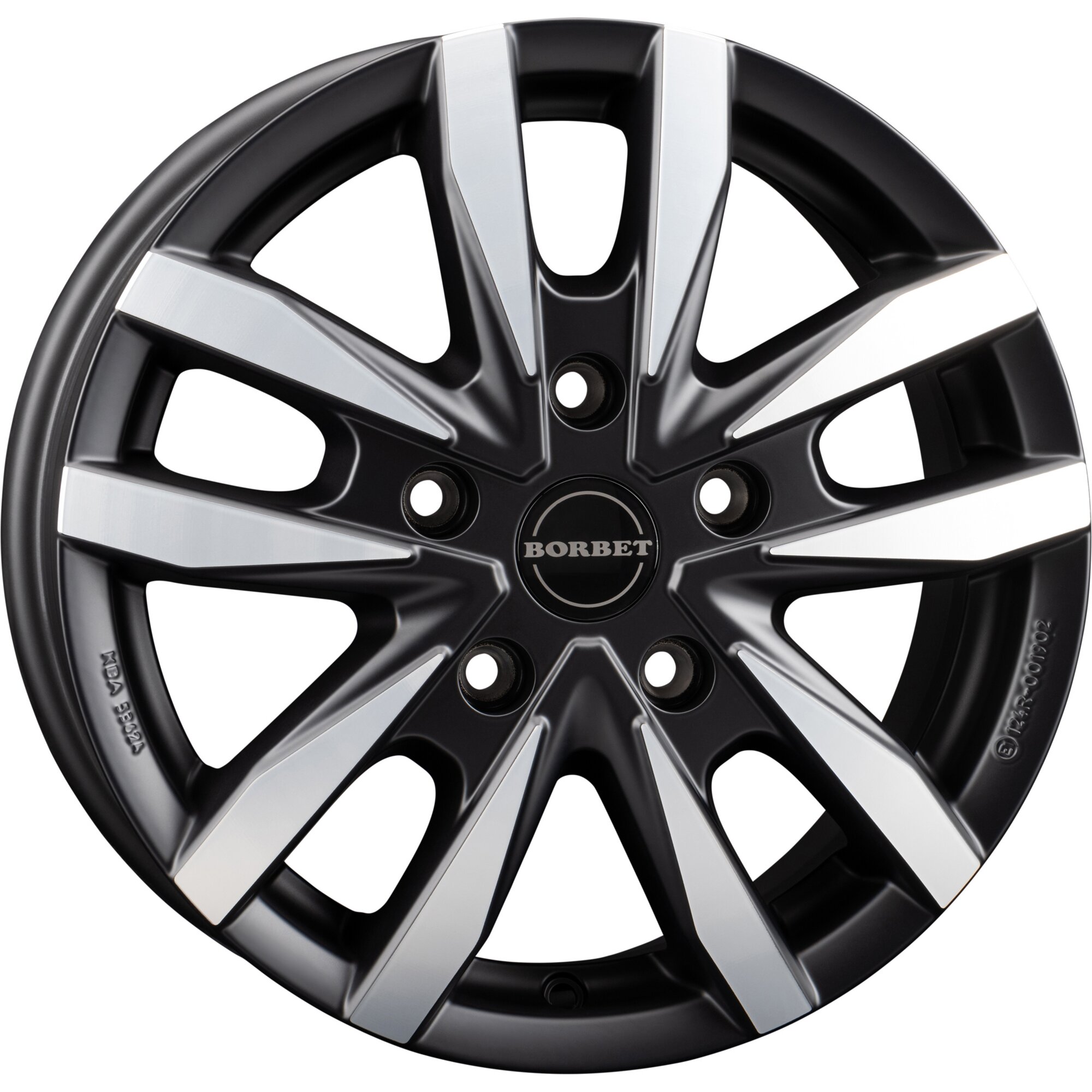 Borbet Felga aluminiowa CW5 do MAN TGE, VW Crafter rok produkcji 2017, czarna polerowana matowa, 6,5 x 16"
