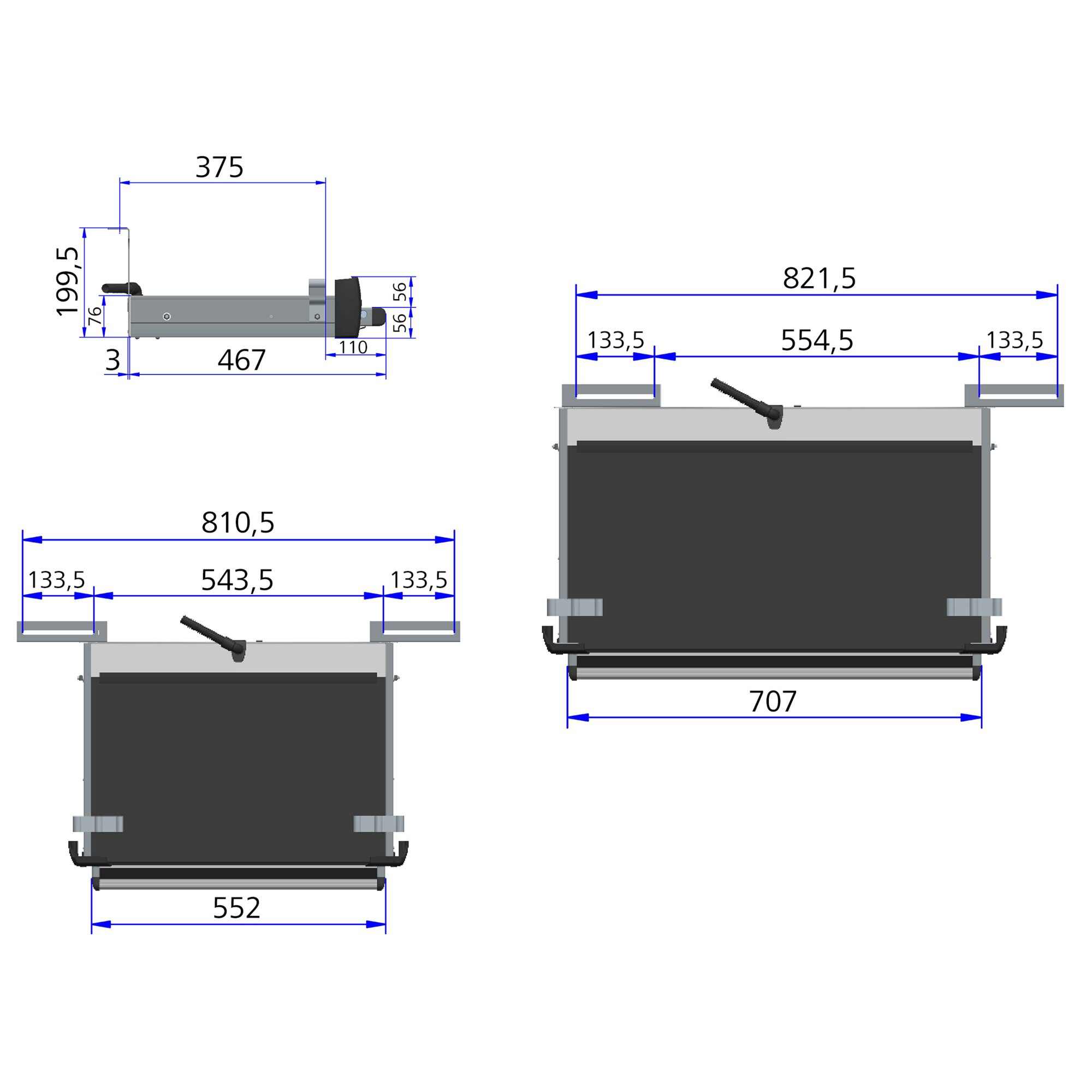 Thule Stopnie Wysuwany stopień Thule G2 12V VW Crafter, 707 mm