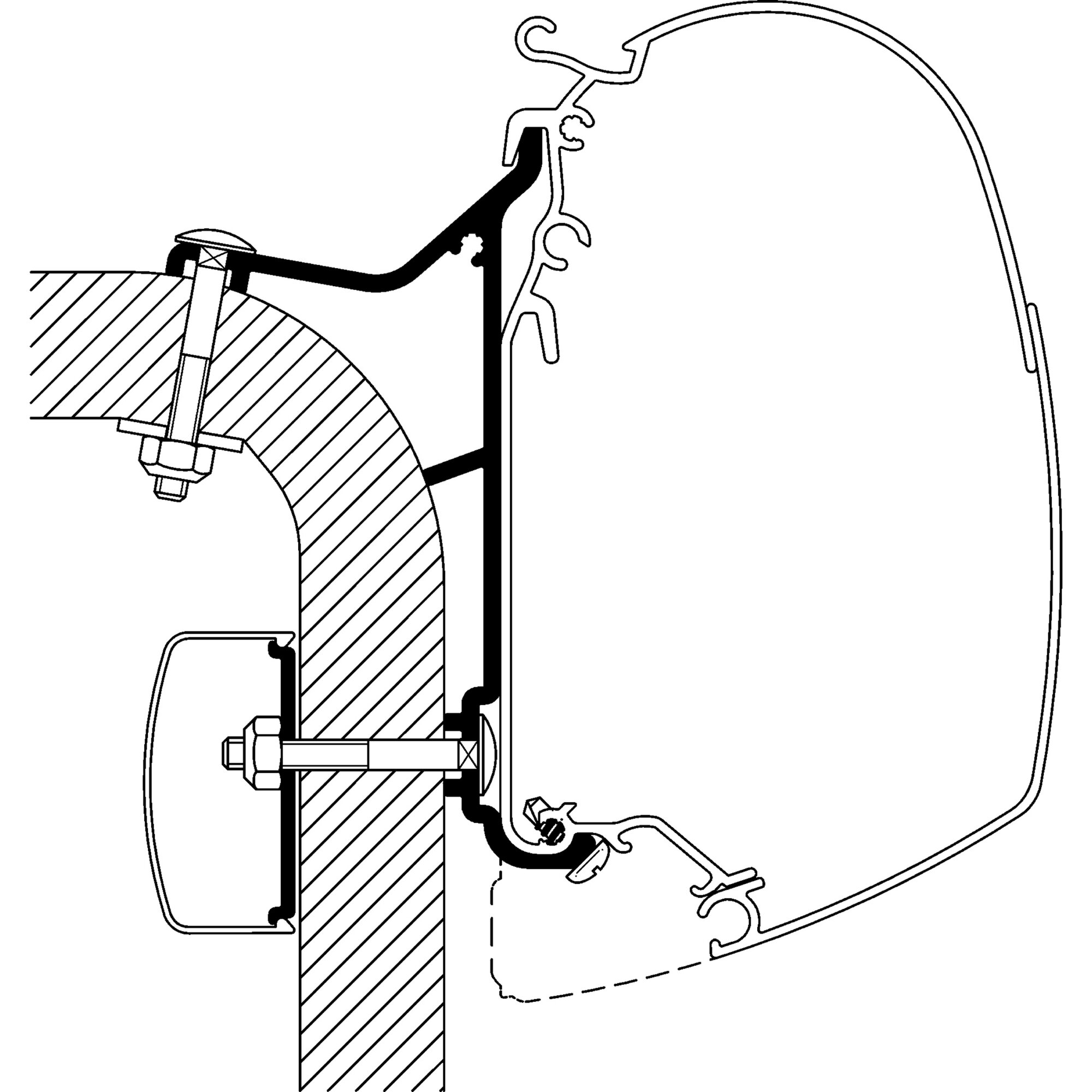 Thule Adapter do Hymer klasy B2 dla serii TO 5 i 8, 4,50 m