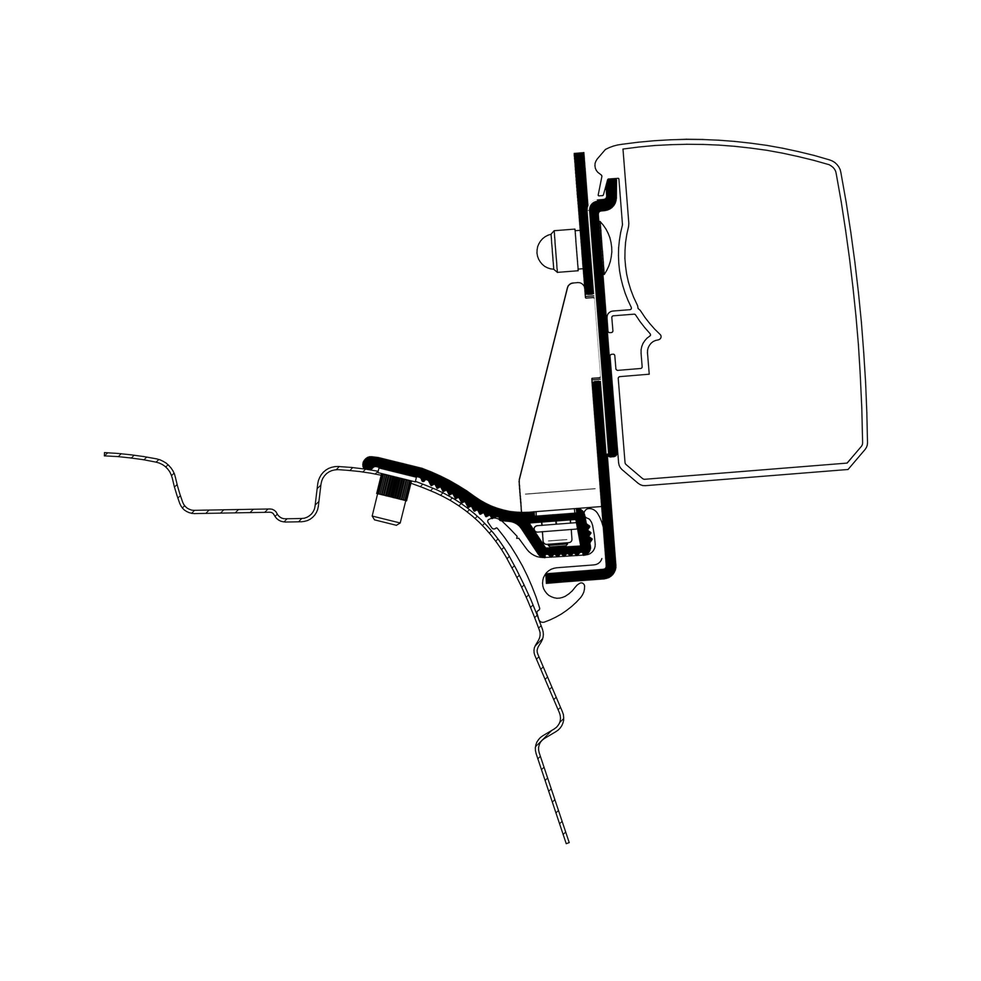 Thule Adapter VW T5 / T6 z krótkim rozstawem osi z szyną Reimo Multi Rail do Thule 3200