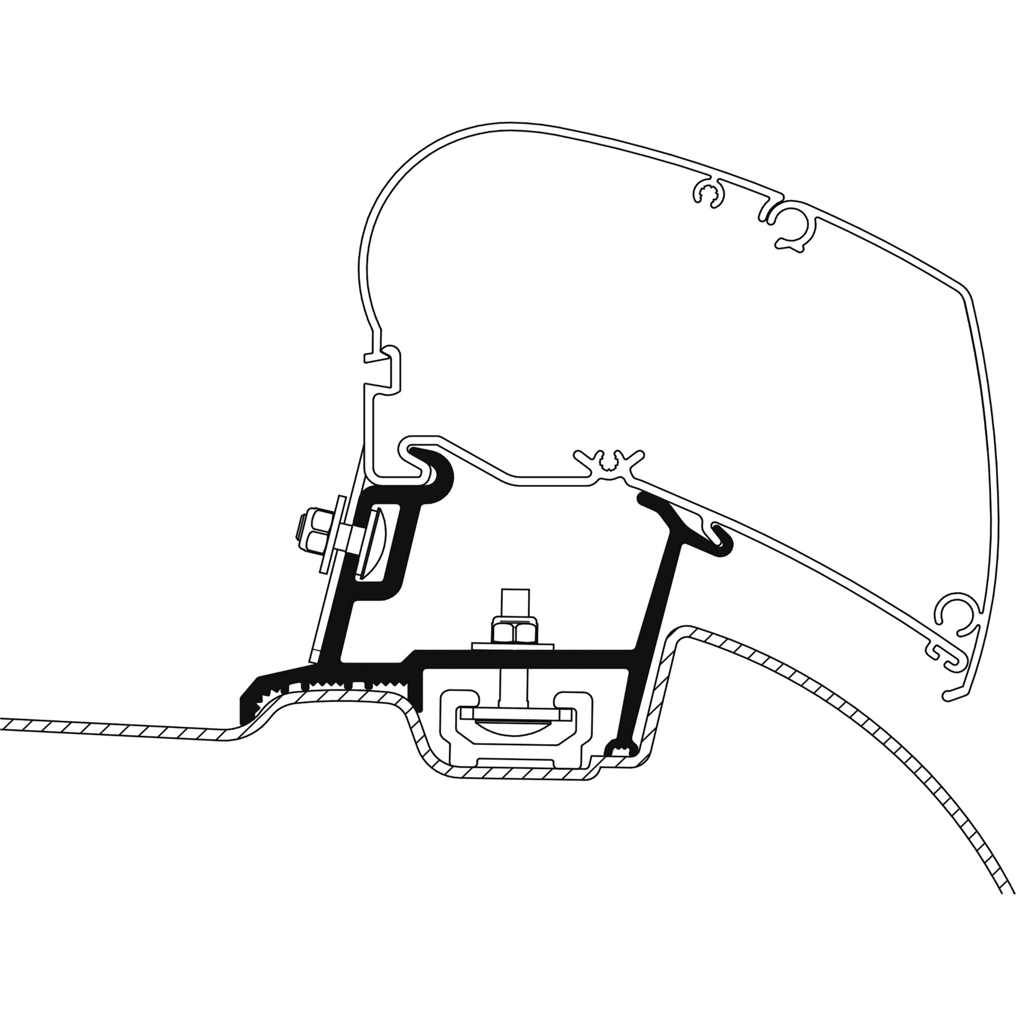 Thule Adapter do Mercedesa Sprintera produkowanego od 2006/04 z istniejącą relingiem dachowym do serii TO 6 i 9