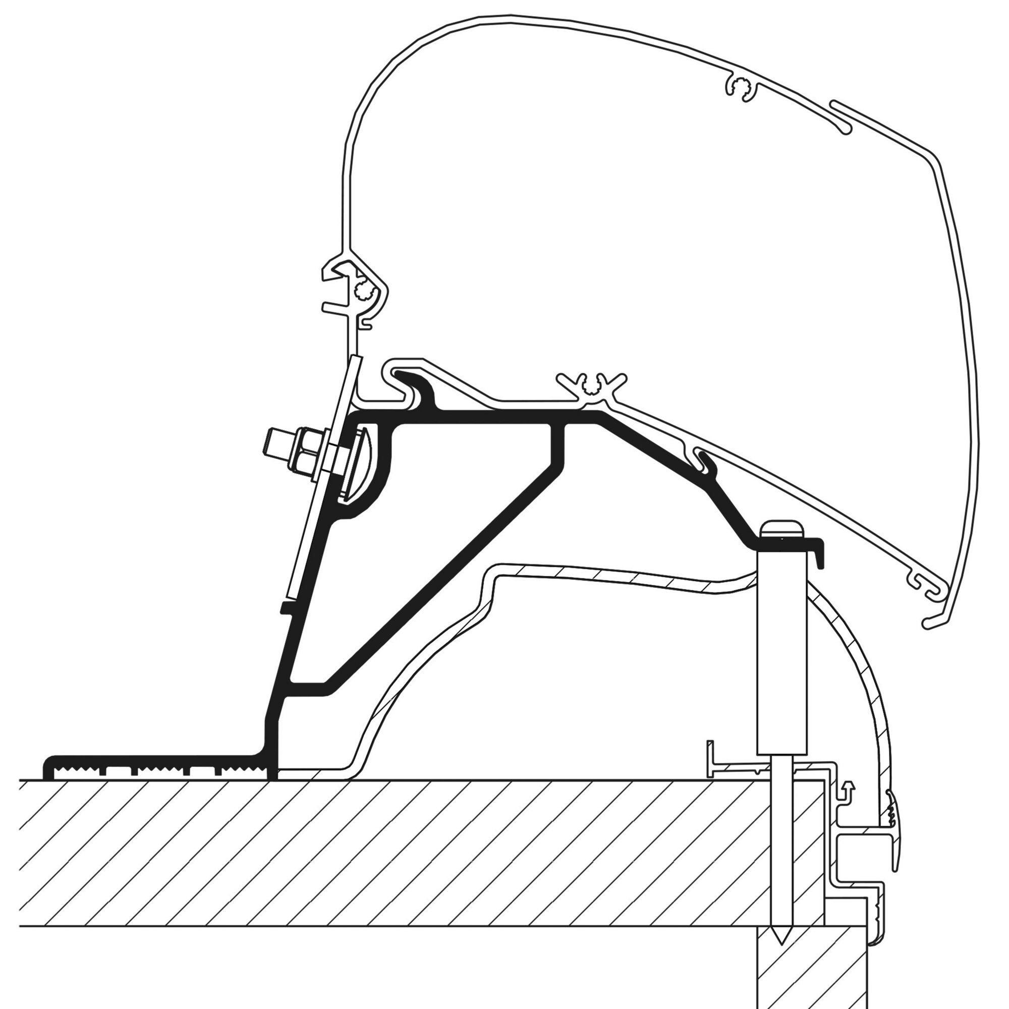 Thule Adapter dachowy do przyczep kempingowych Hobby produkowanych od 2014 roku dla serii TO 6 i 9