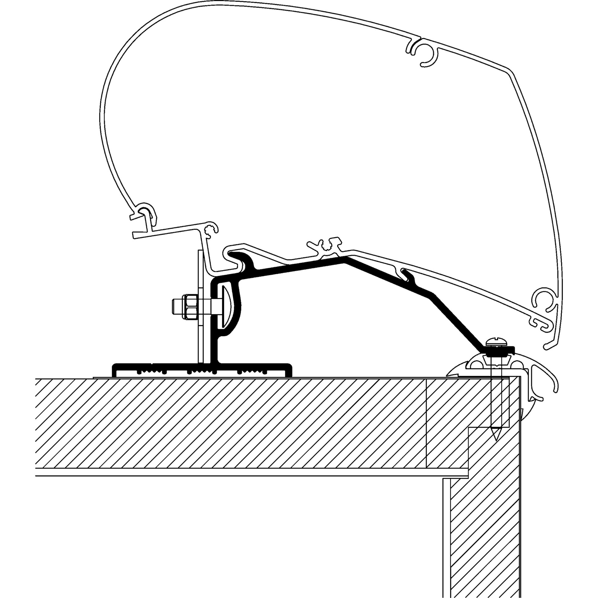 Thule Adapter dachowy przyczepy kempingowej do serii TO 6 i 9, 3 m