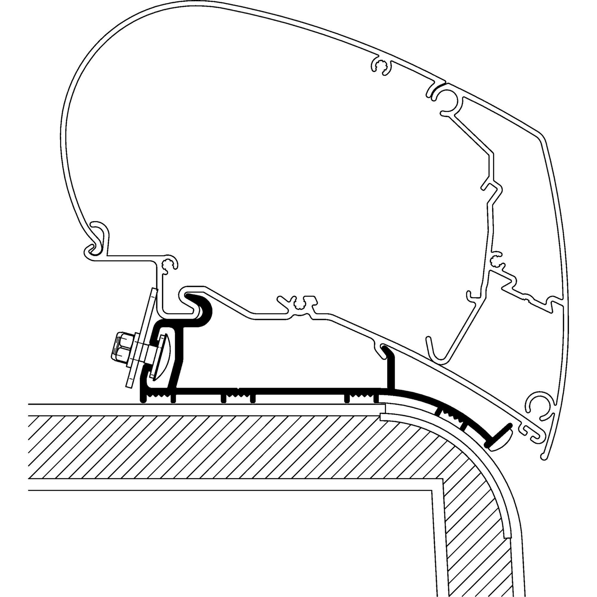 Thule Adapter dachowy do przyczepy kempingowej Hymer Eriba Nova 2013 do serii TO 6 i 9, 5 m