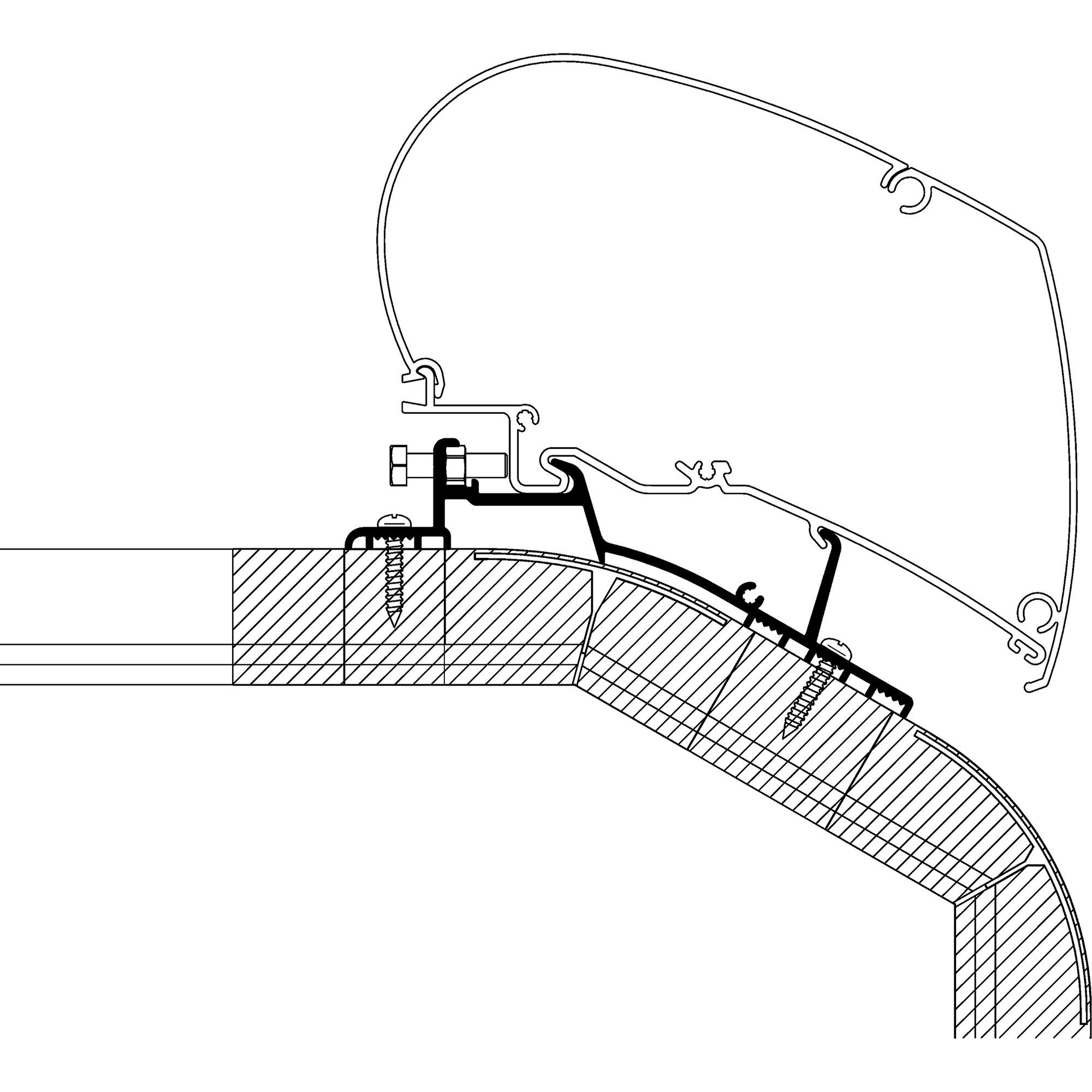 Thule Adapter LMC Explorer i Cruiser produkowany od 2018 roku dla serii TO 6 i 9, 3,50 m