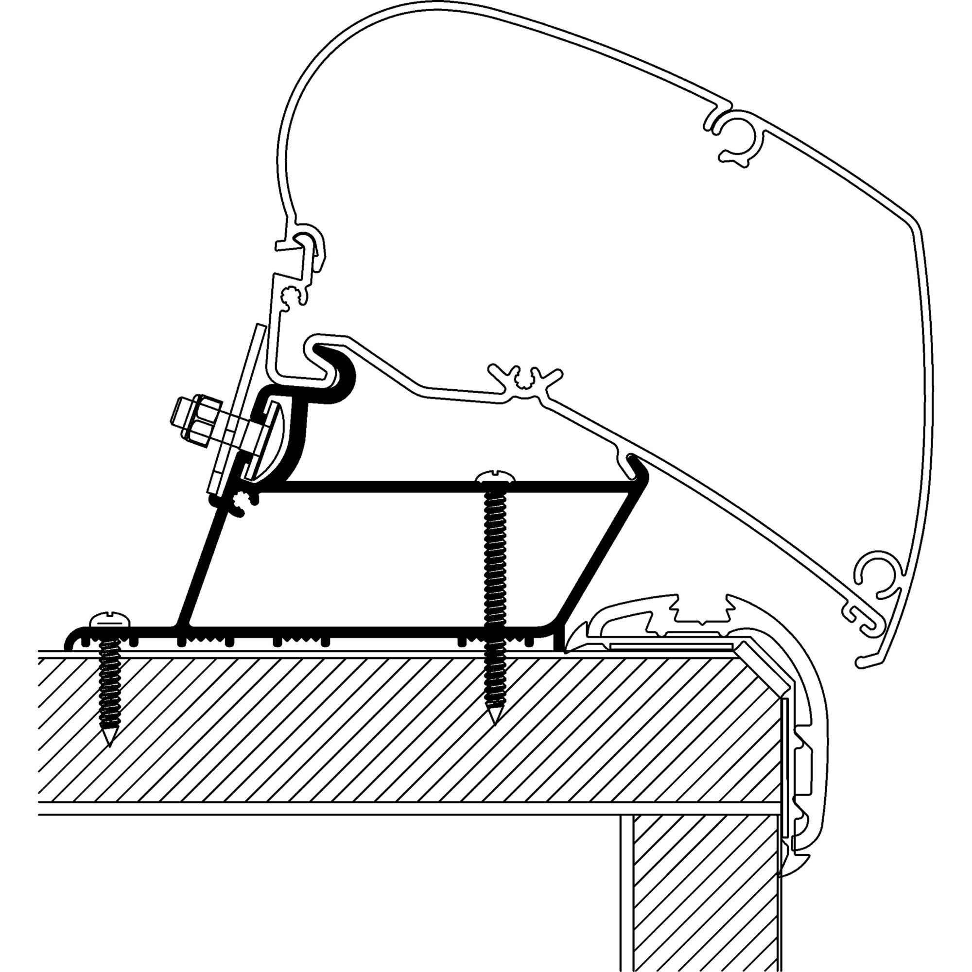 Thule Adapter dachowy Carthago Malibu i Fendt produkowany od 2023 roku dla serii TO 6 i 9, 4,50 m